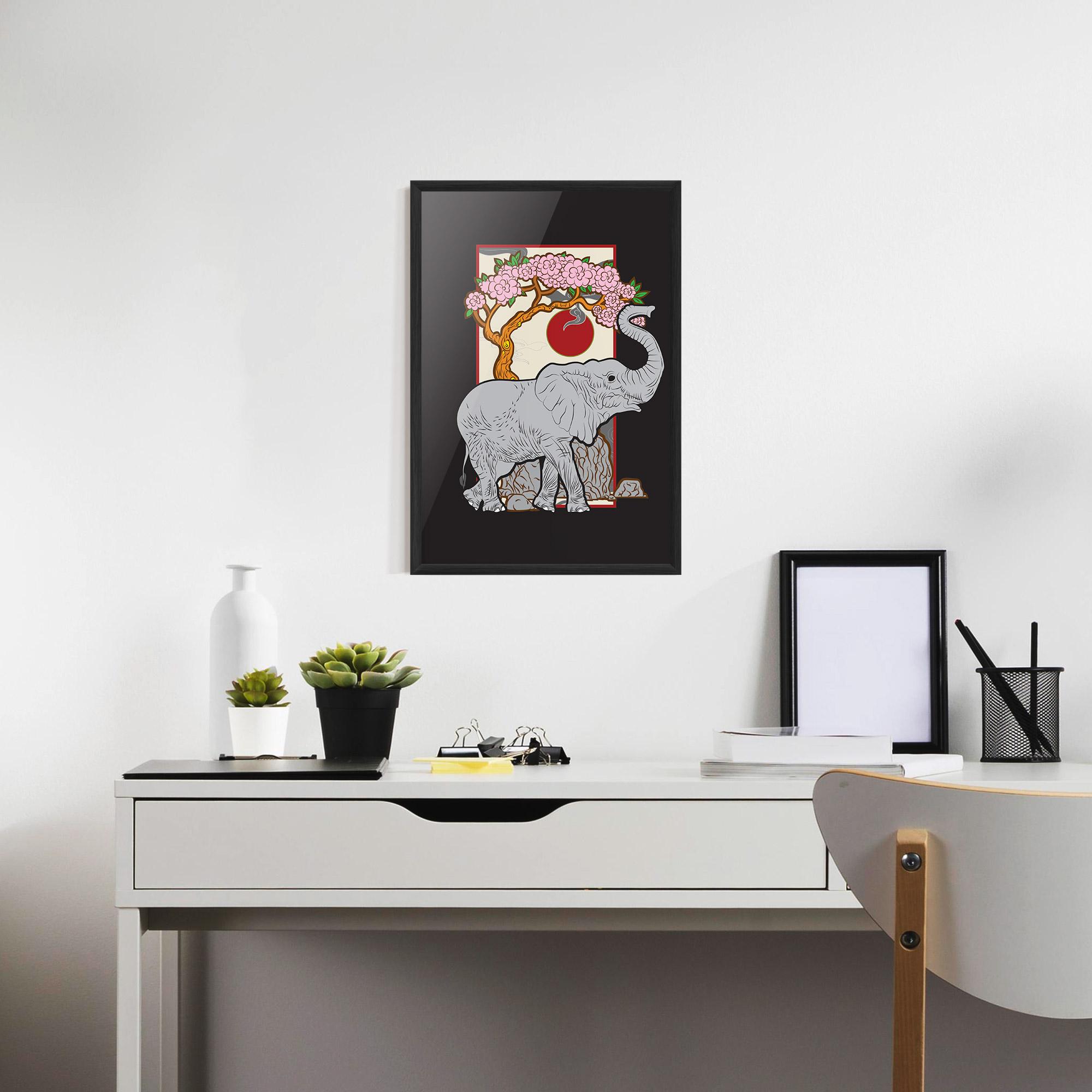 Poster Înrămat Three Elephant mockup 7