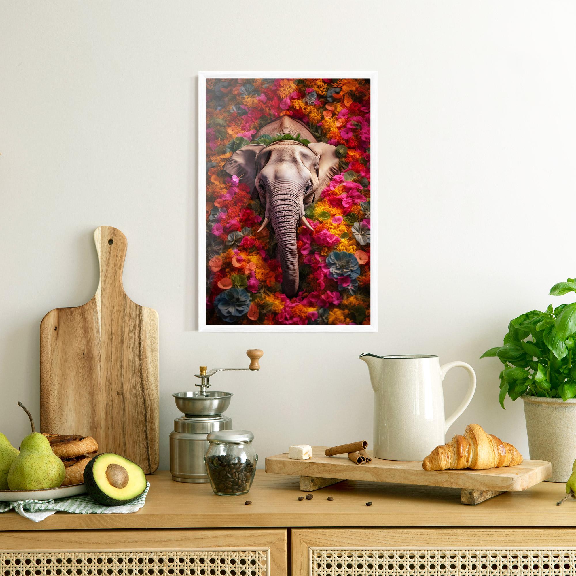 Poster Înrămat Flower Elephant mockup 8