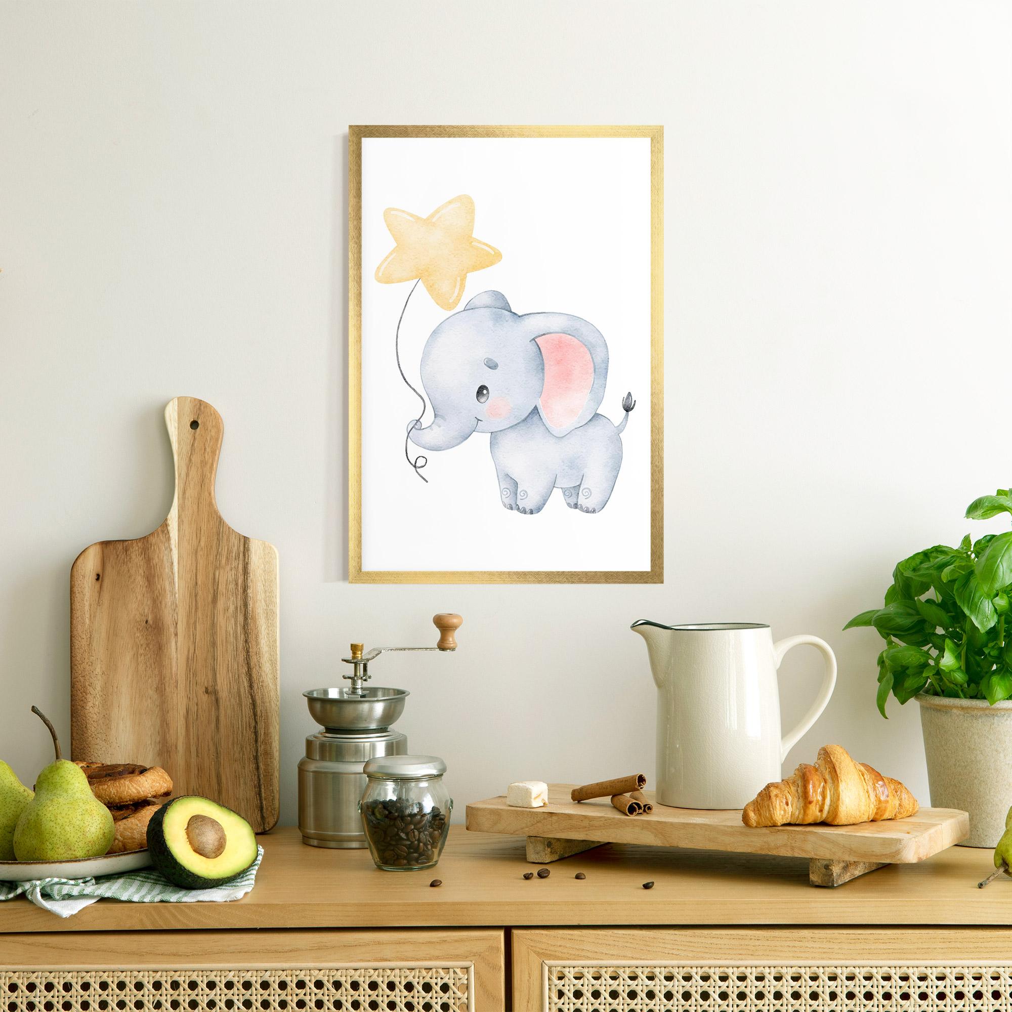 Poster Înrămat Baby Elephant Kids mockup 8