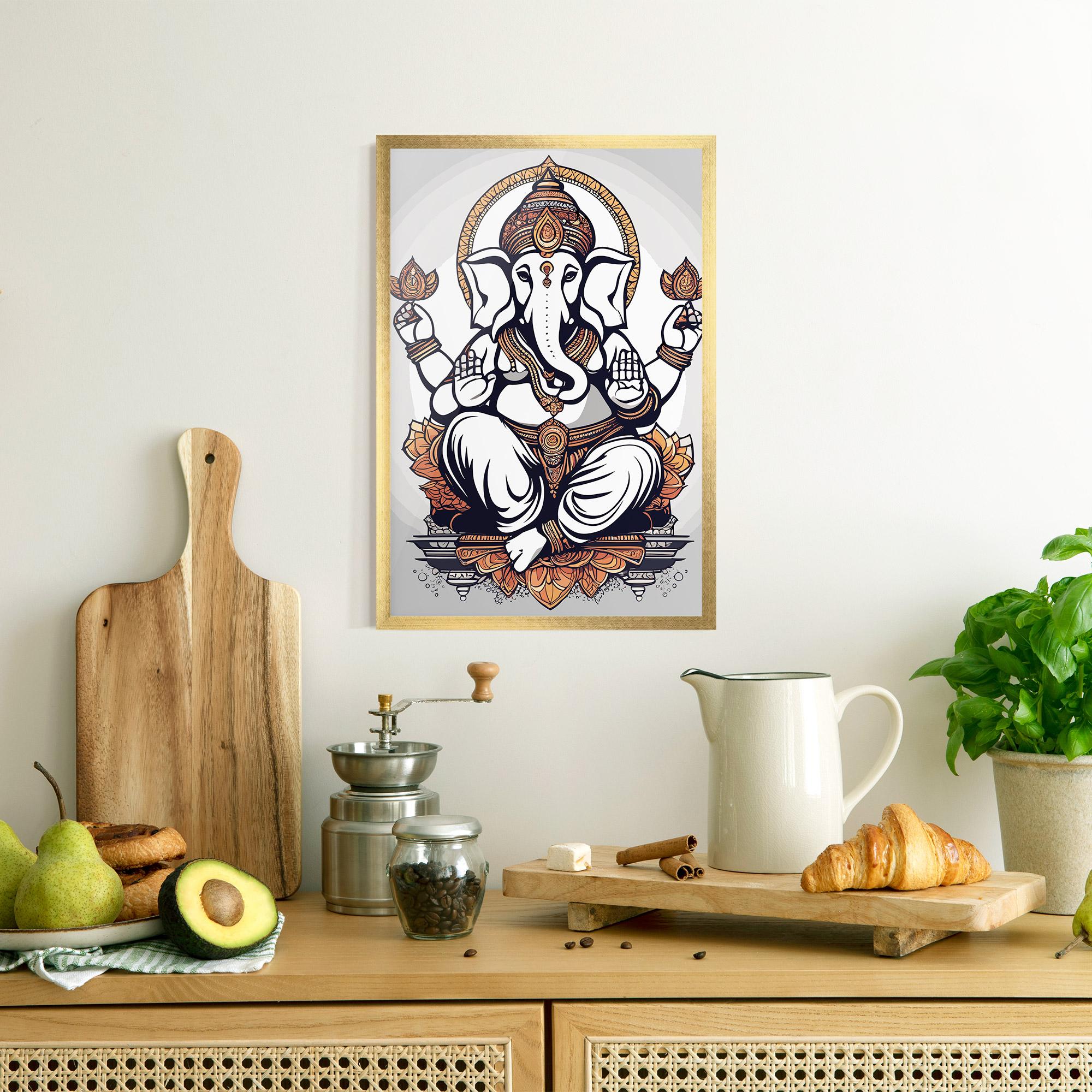 Poster Înrămat Chaturthi Grey mockup 8