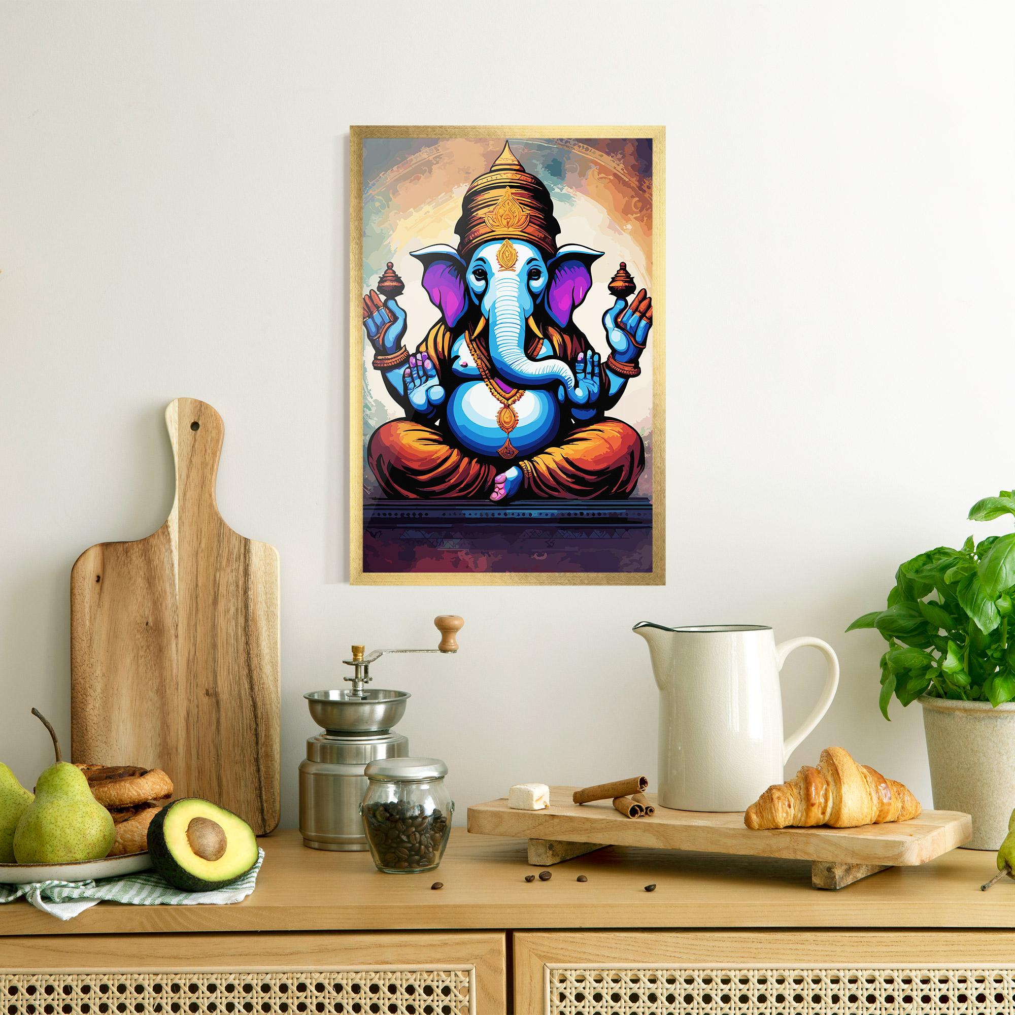 Poster Înrămat Ganesh Colorful mockup 8