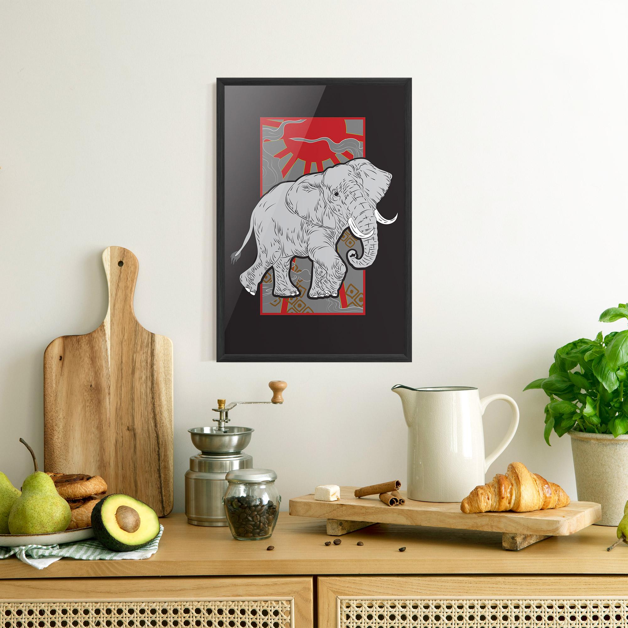Poster Înrămat Asian Elephant mockup 8