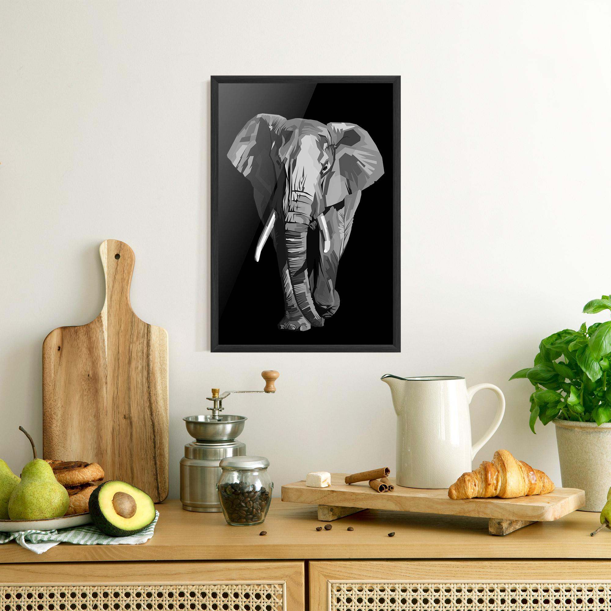 Poster Înrămat Beautiful Grey Elephant mockup 8