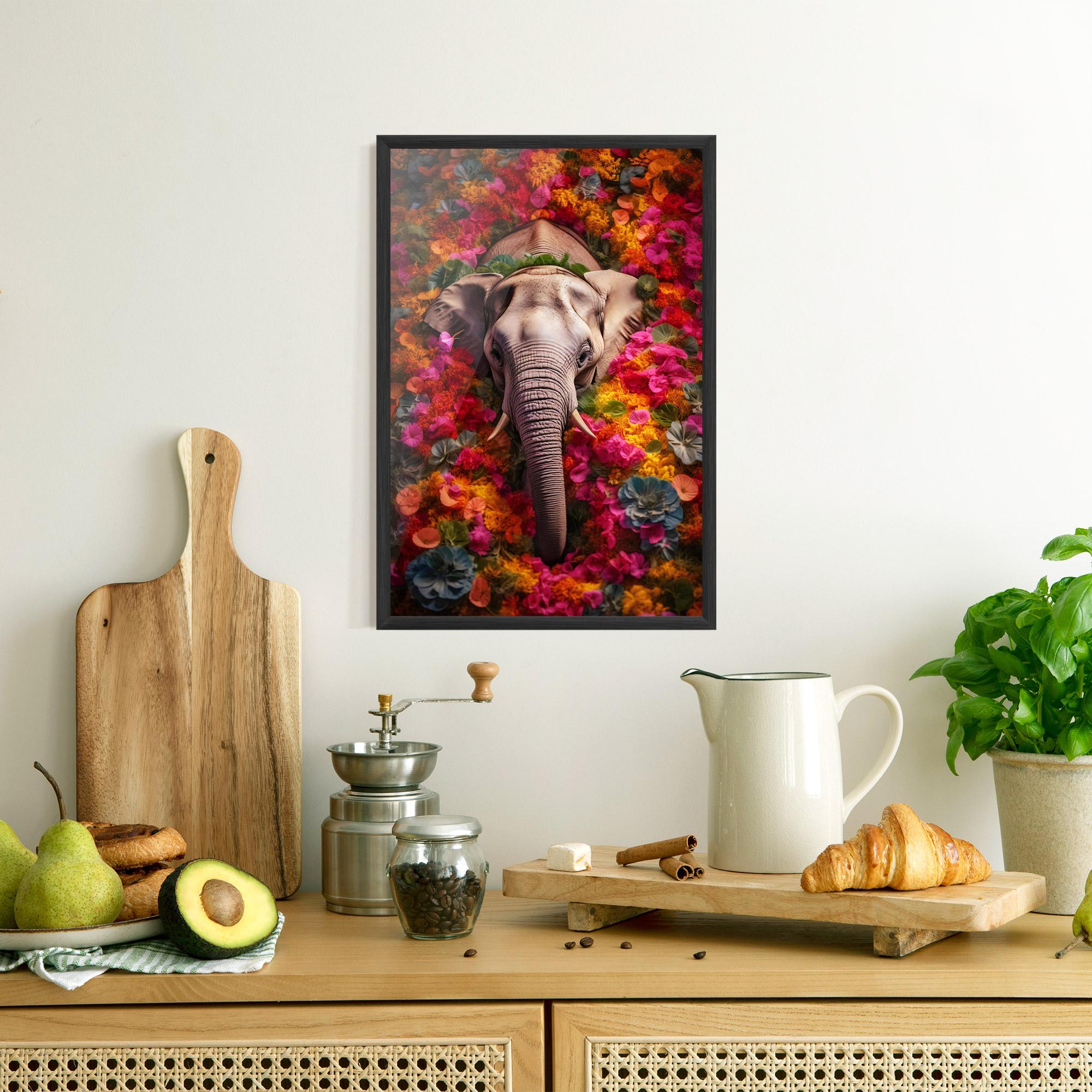 Poster Înrămat Flower Elephant mockup 8