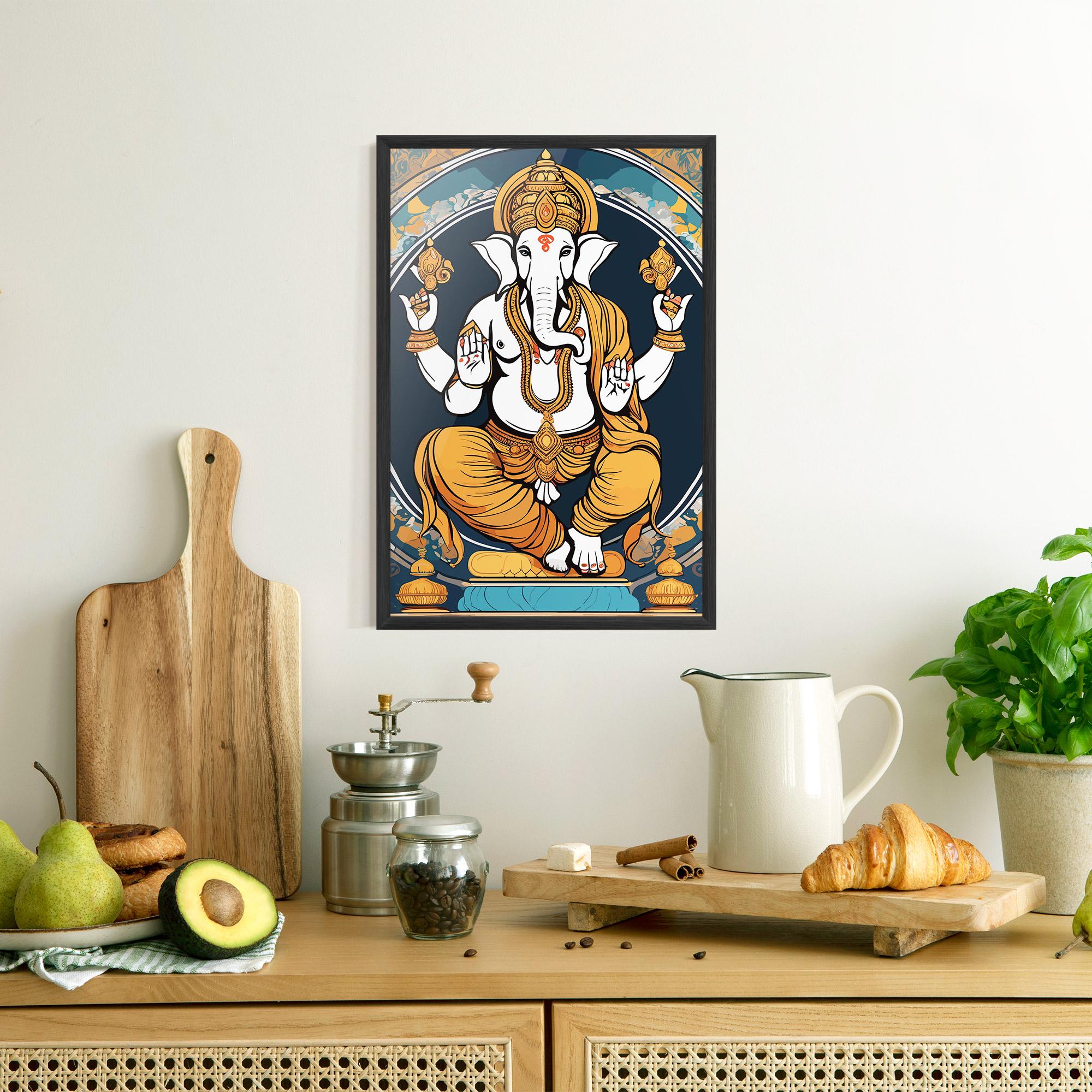 Poster Înrămat Gold Ganpati mockup 8