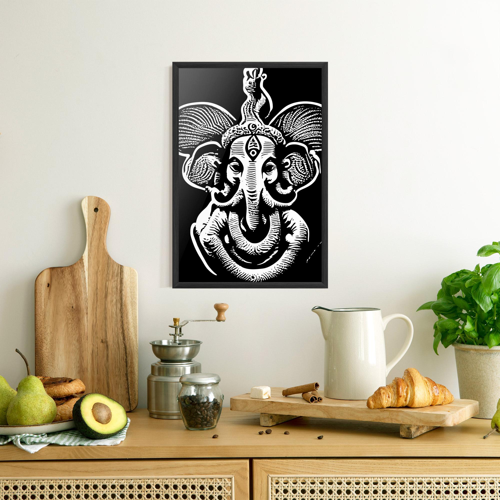 Poster Înrămat White Head Elephant mockup 8