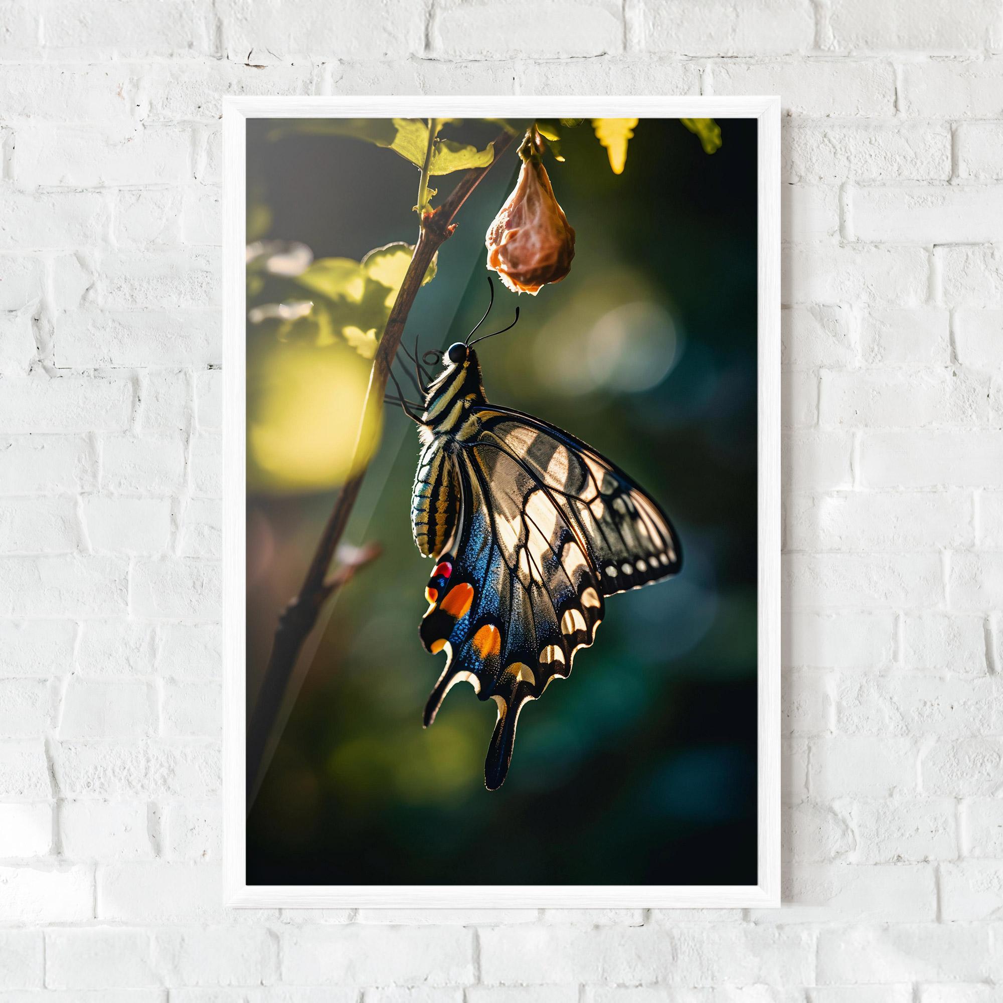 Poster Înrămat Blue Cream Butterfly mockup 0