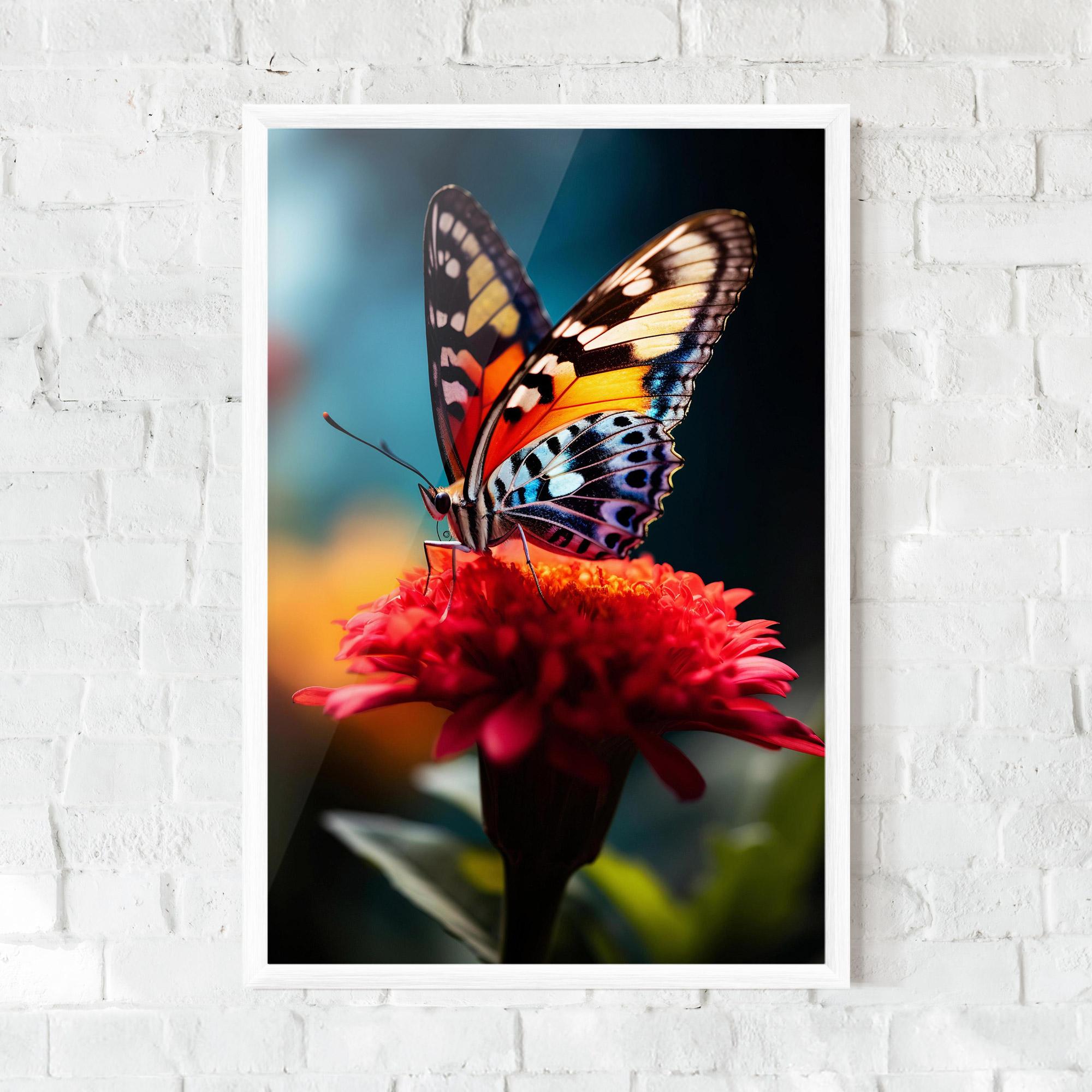 Poster Înrămat Blue Yellow Butterfly mockup 0