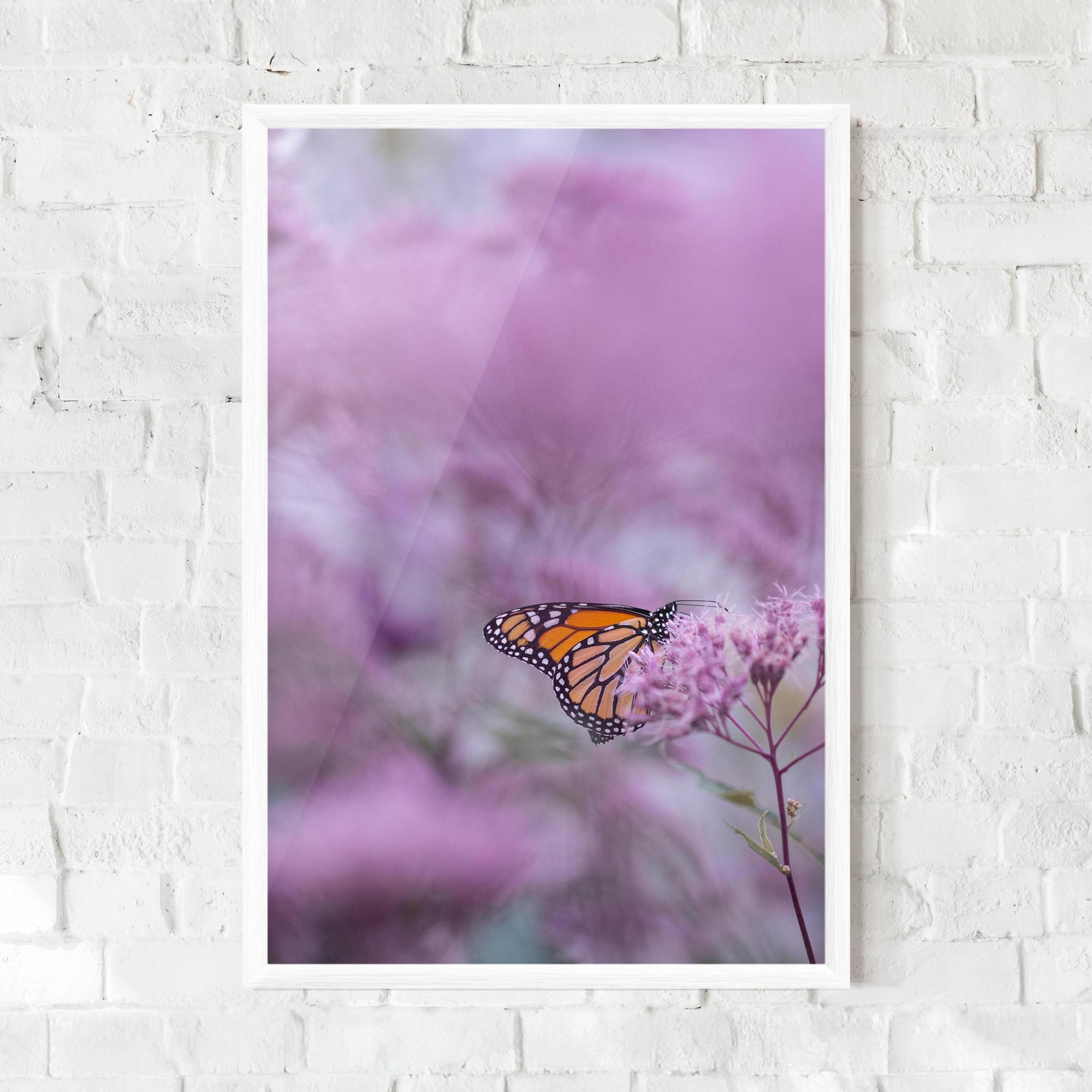 Poster Înrămat Purple Flower Butterfly mockup 0