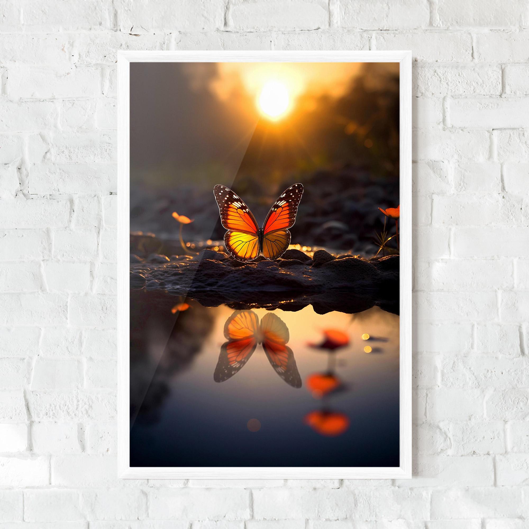 Poster Înrămat Sun Water Butterfly mockup 0