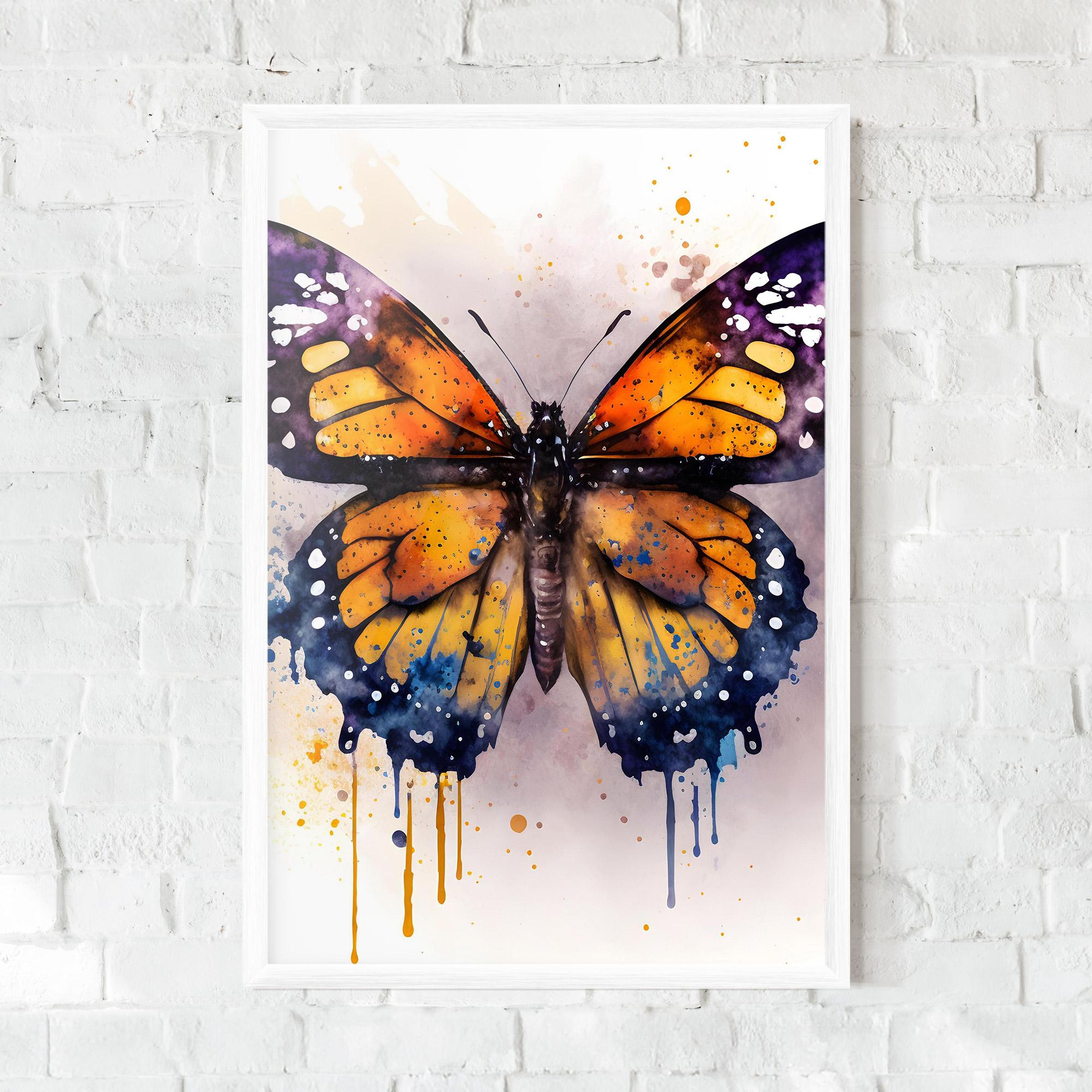 Poster Înrămat Watercolor Butterfly mockup 0