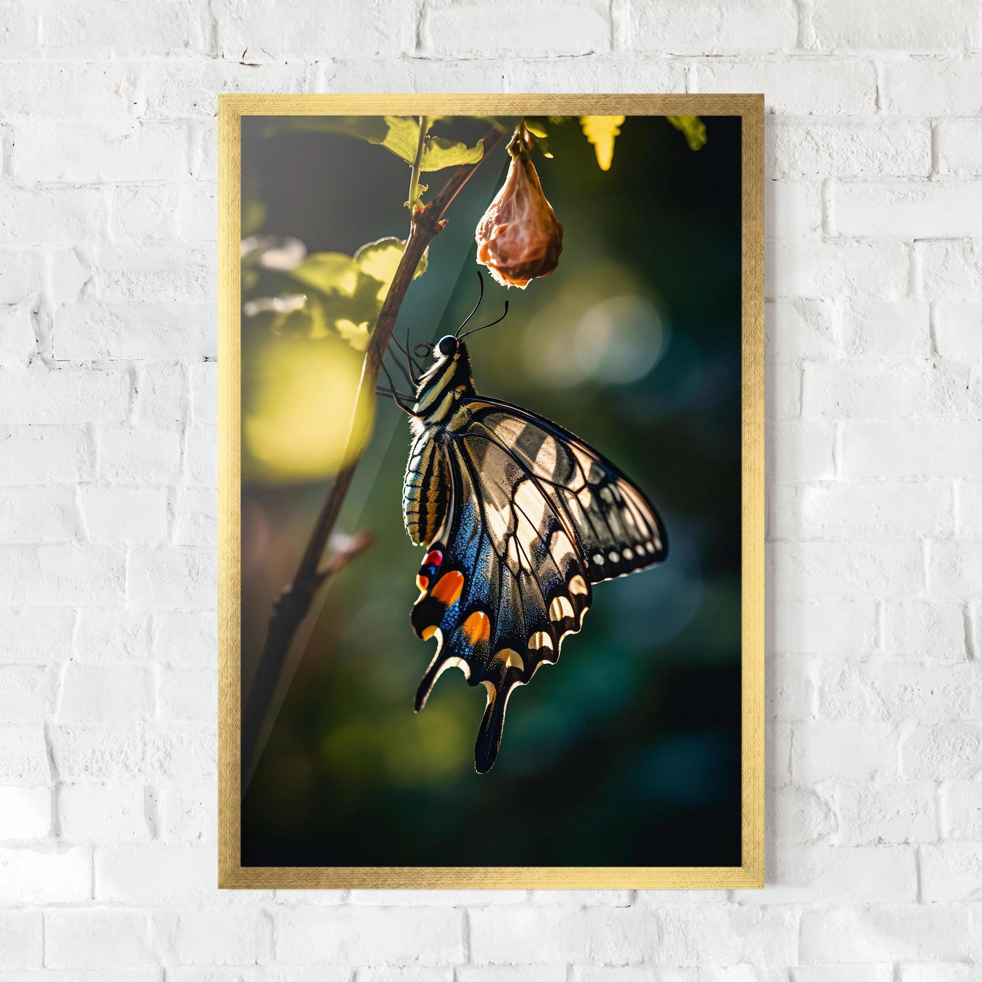 Poster Înrămat Blue Cream Butterfly mockup 0
