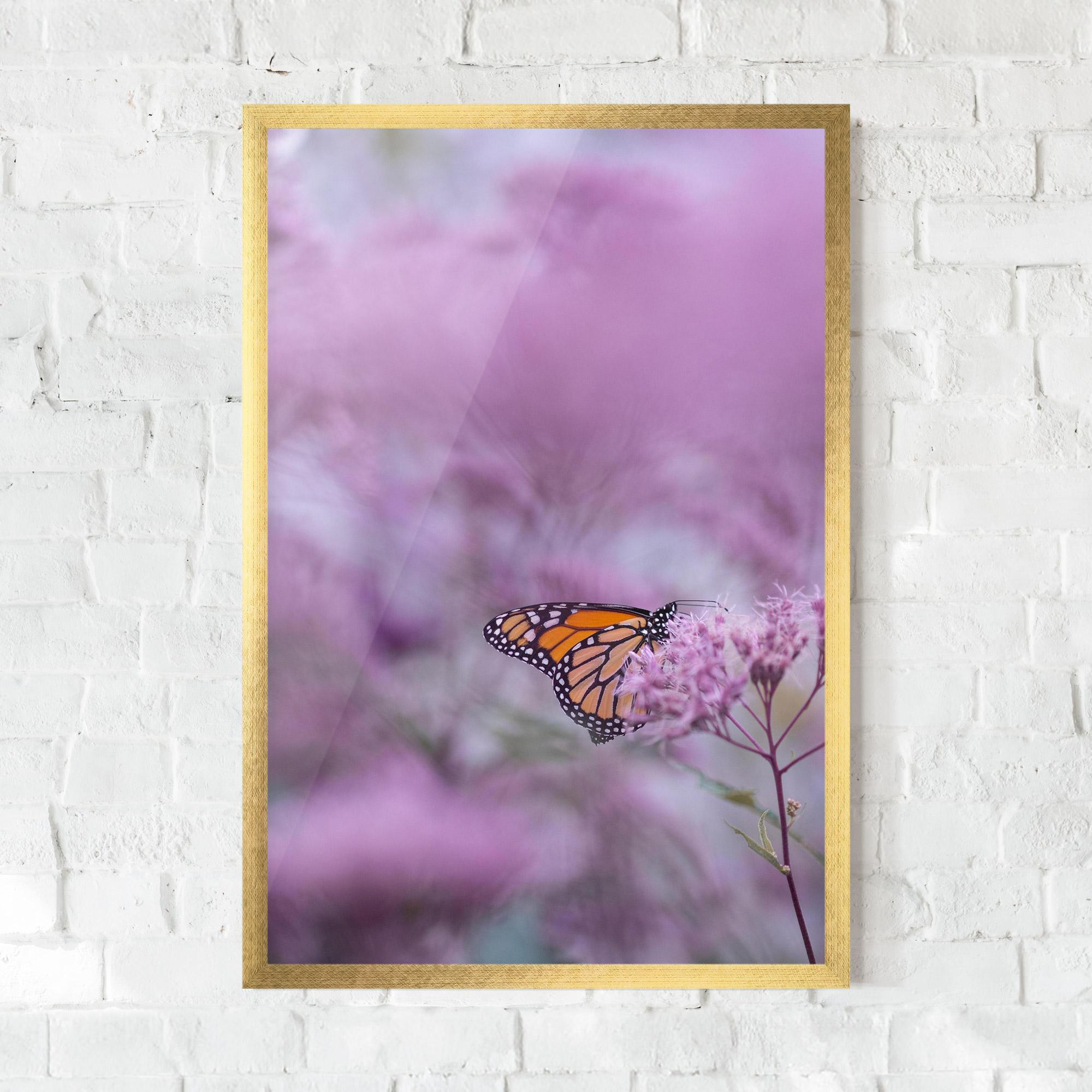 Poster Înrămat Purple Flower Butterfly mockup 0