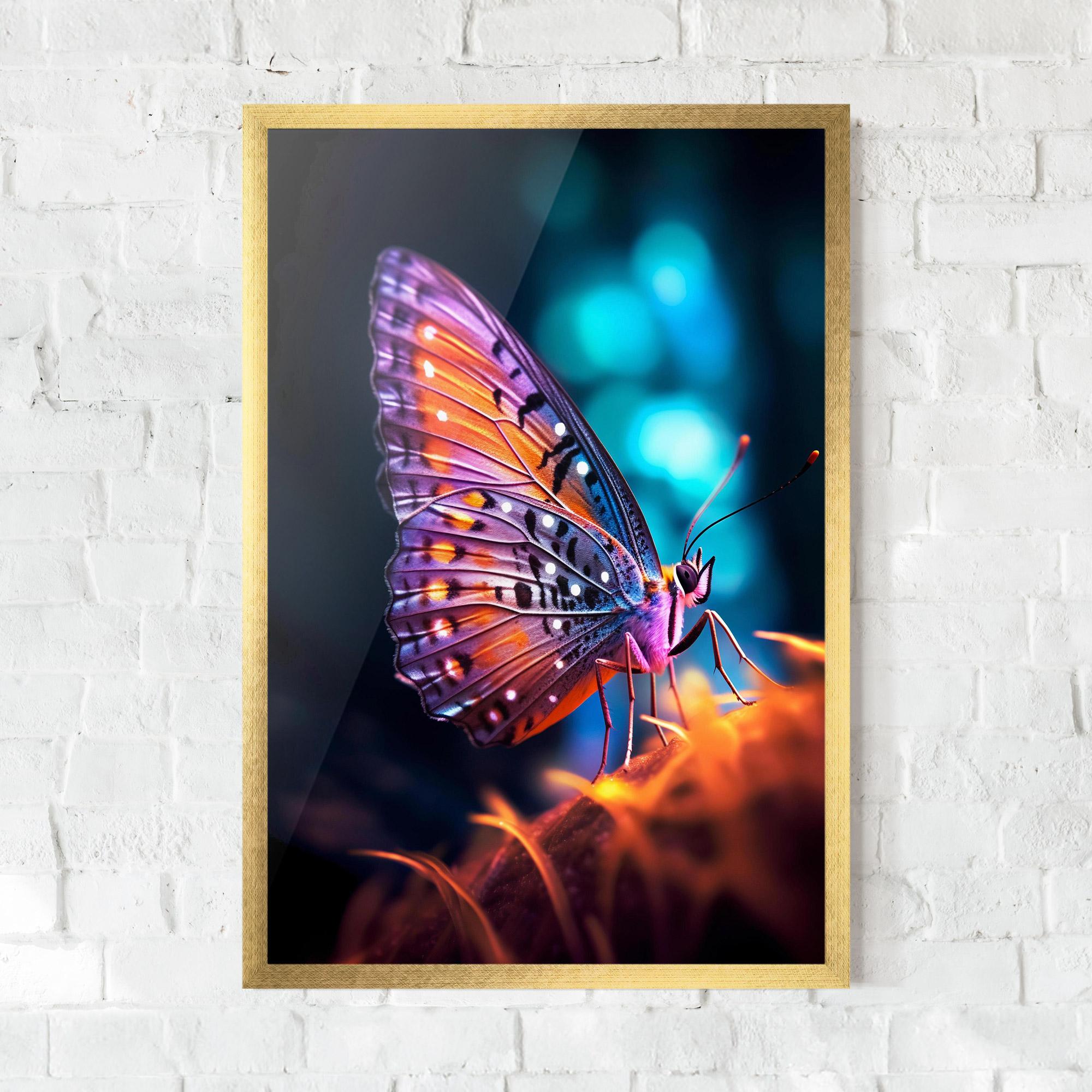 Poster Înrămat Purple Orange Butterfly mockup 0