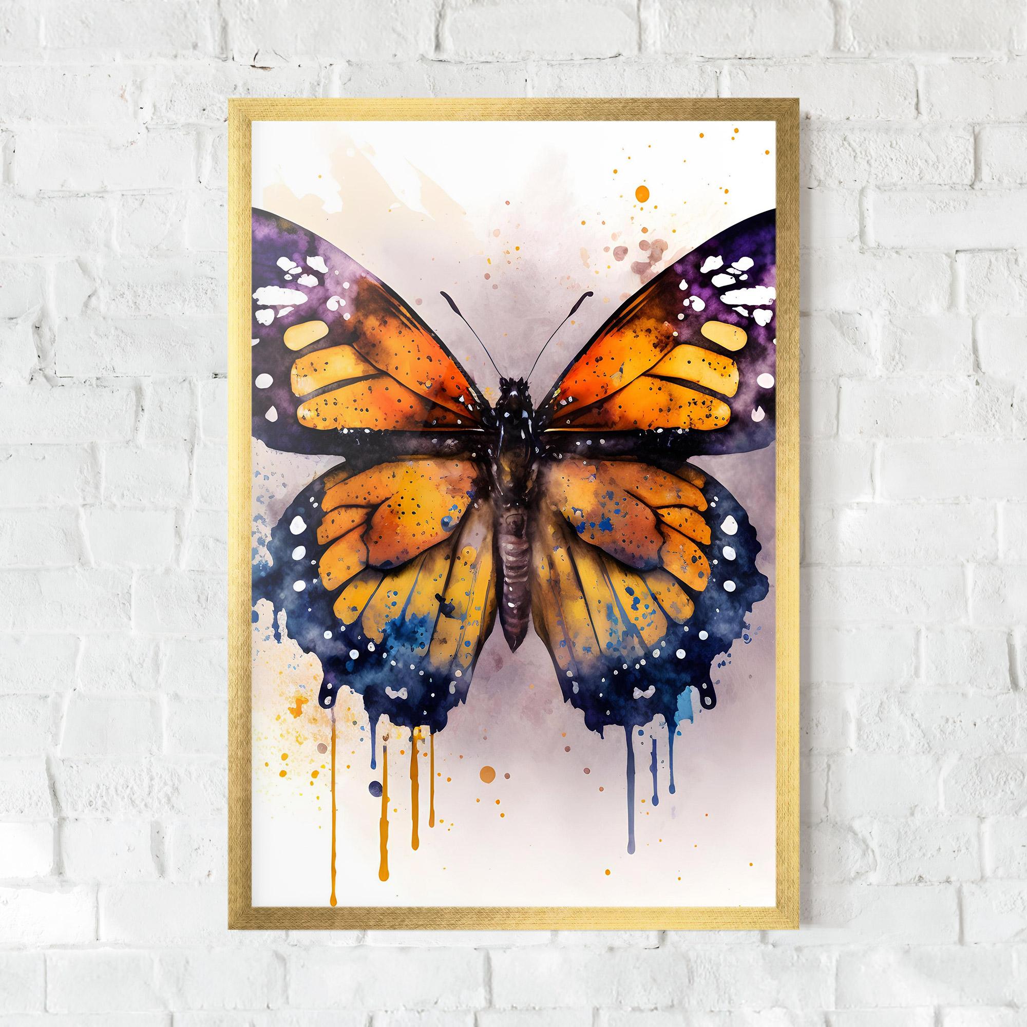 Poster Înrămat Watercolor Butterfly mockup 0