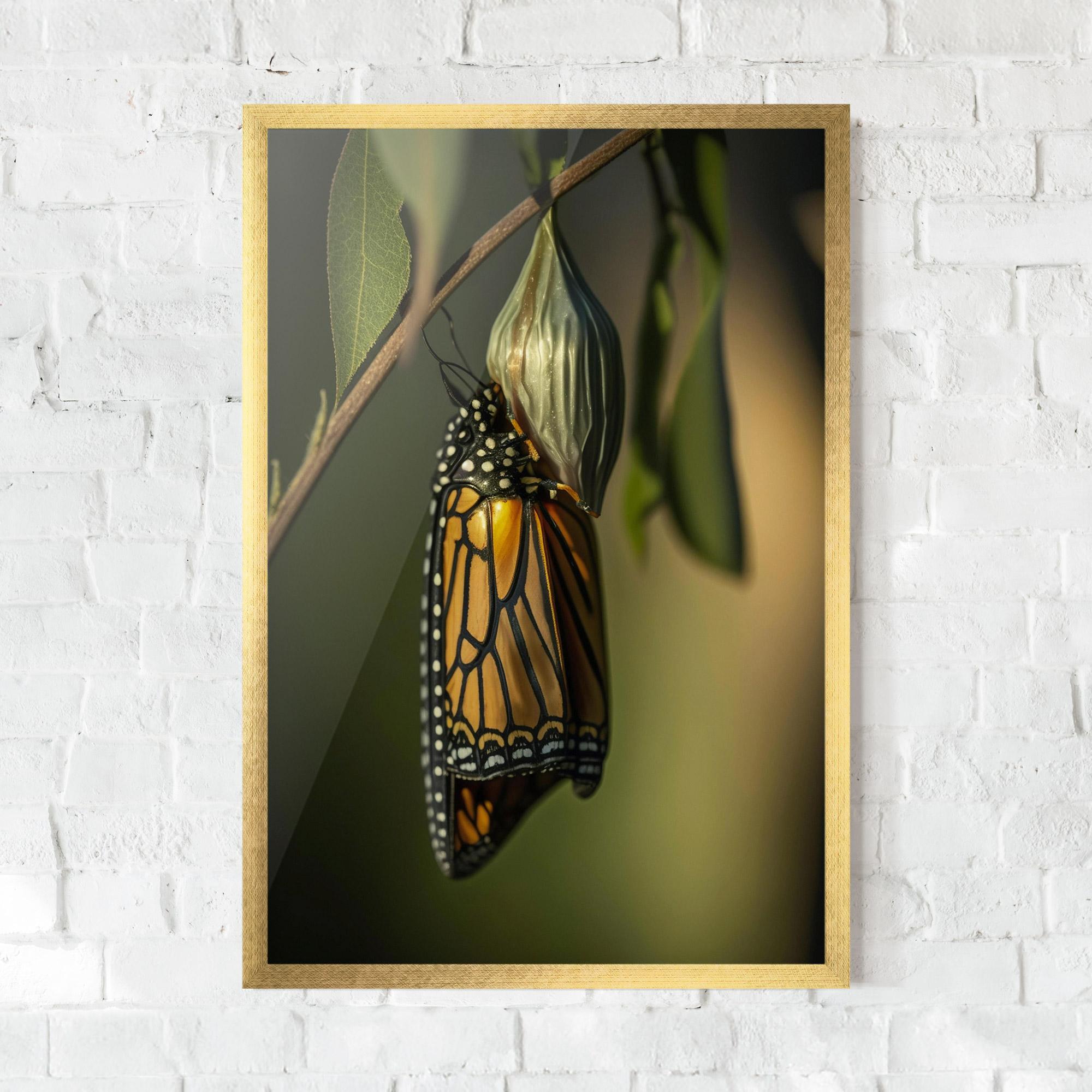 Poster Înrămat Yellow Black Butterfly mockup 0
