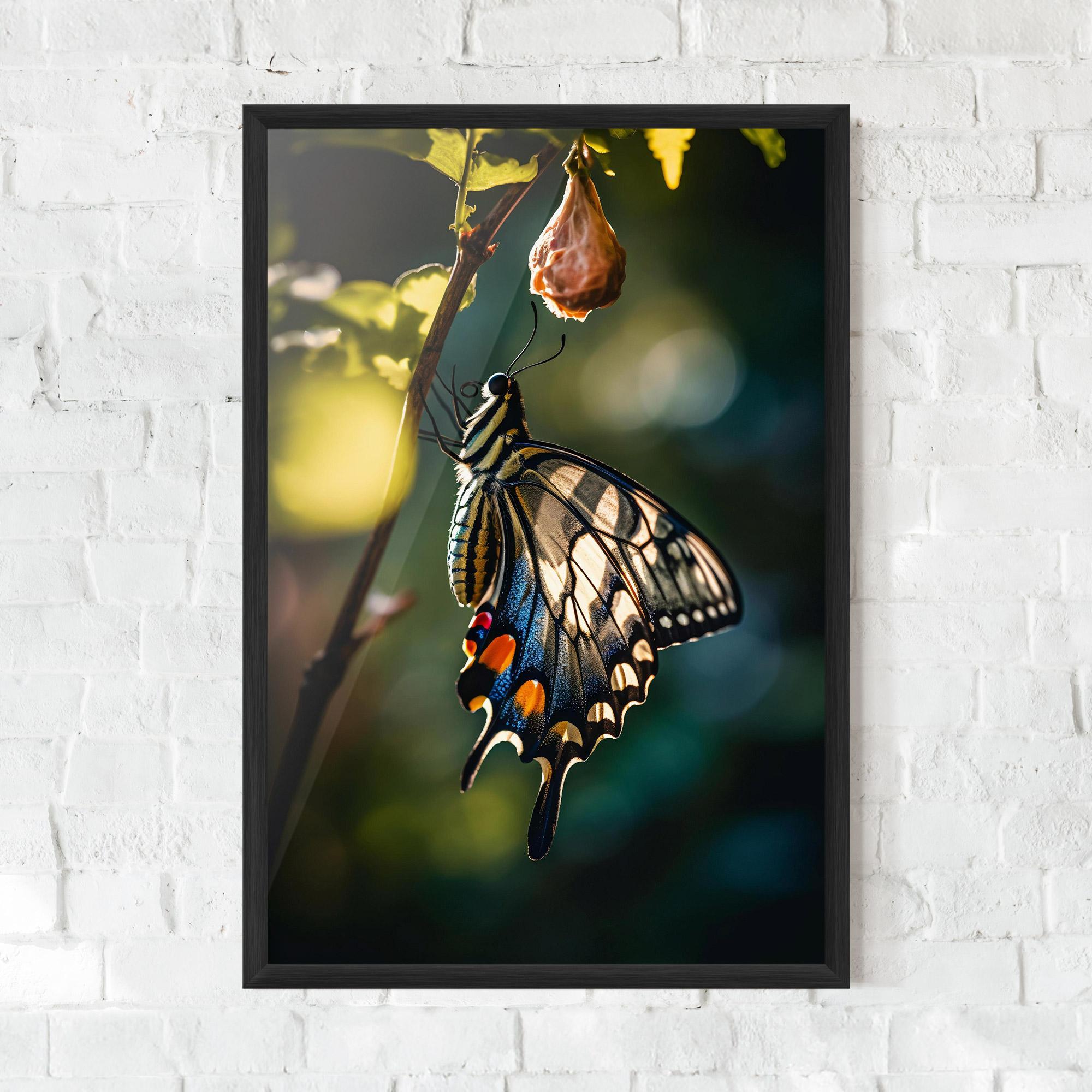 Poster Înrămat Blue Cream Butterfly mockup 0