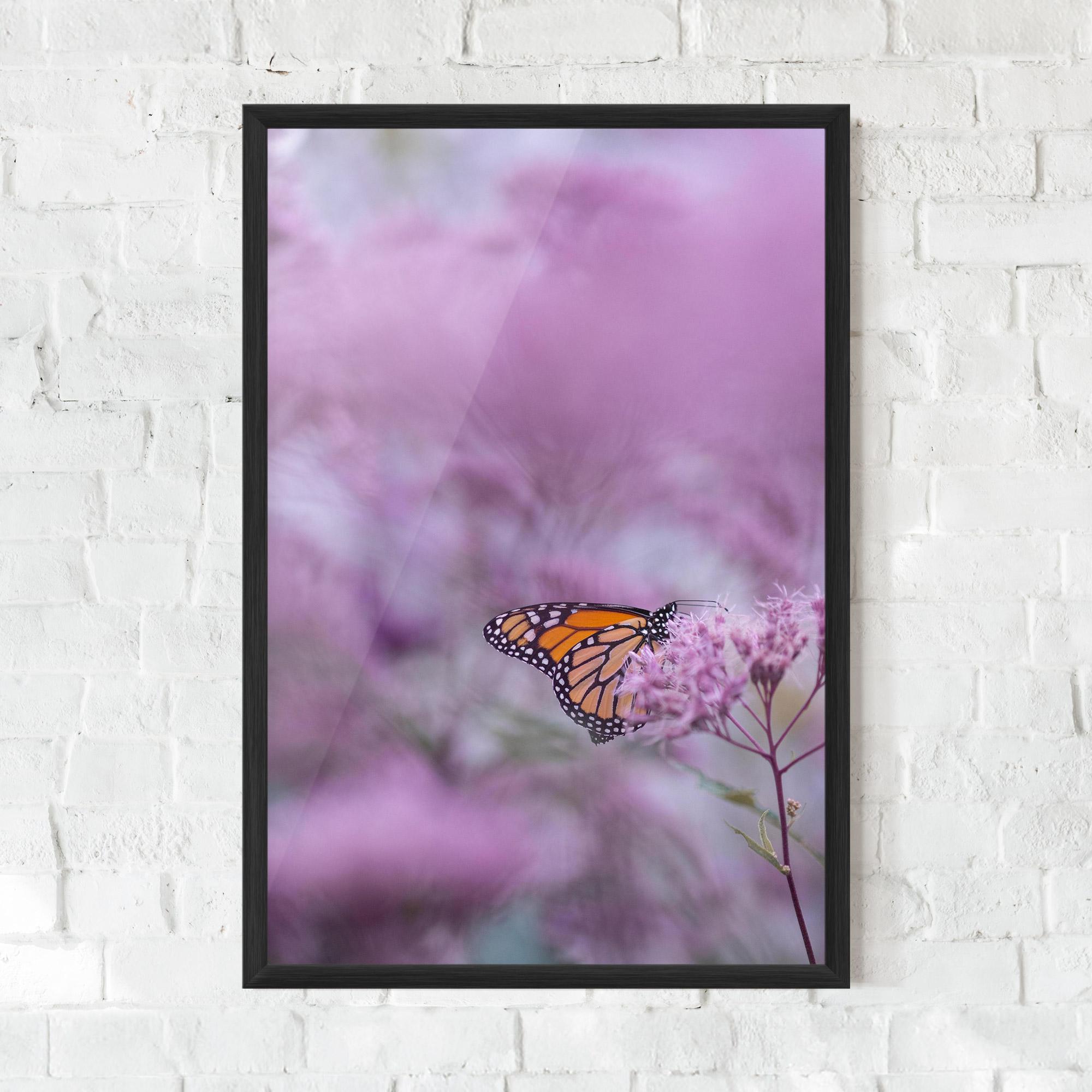 Poster Înrămat Purple Flower Butterfly mockup 0