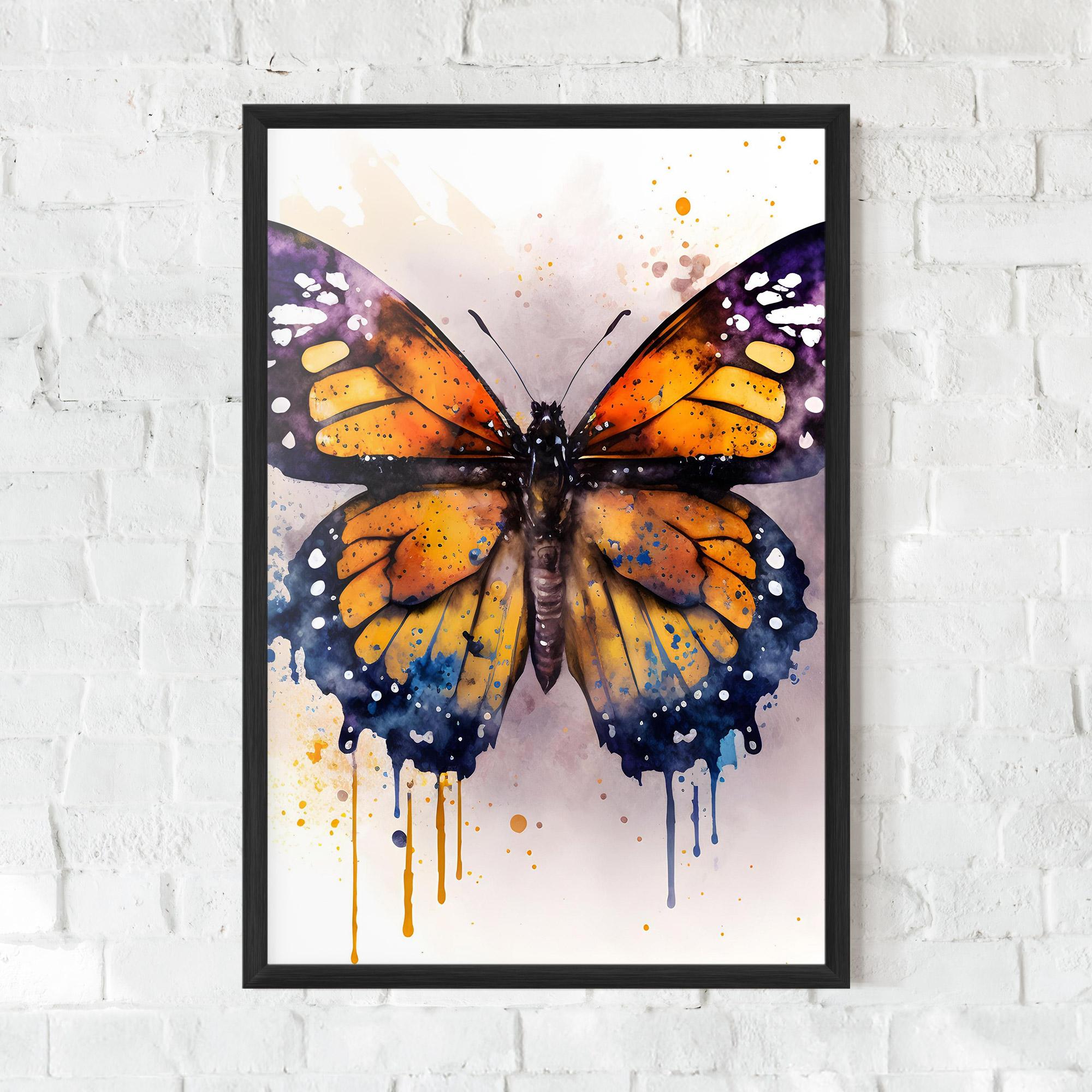 Poster Înrămat Watercolor Butterfly mockup 0