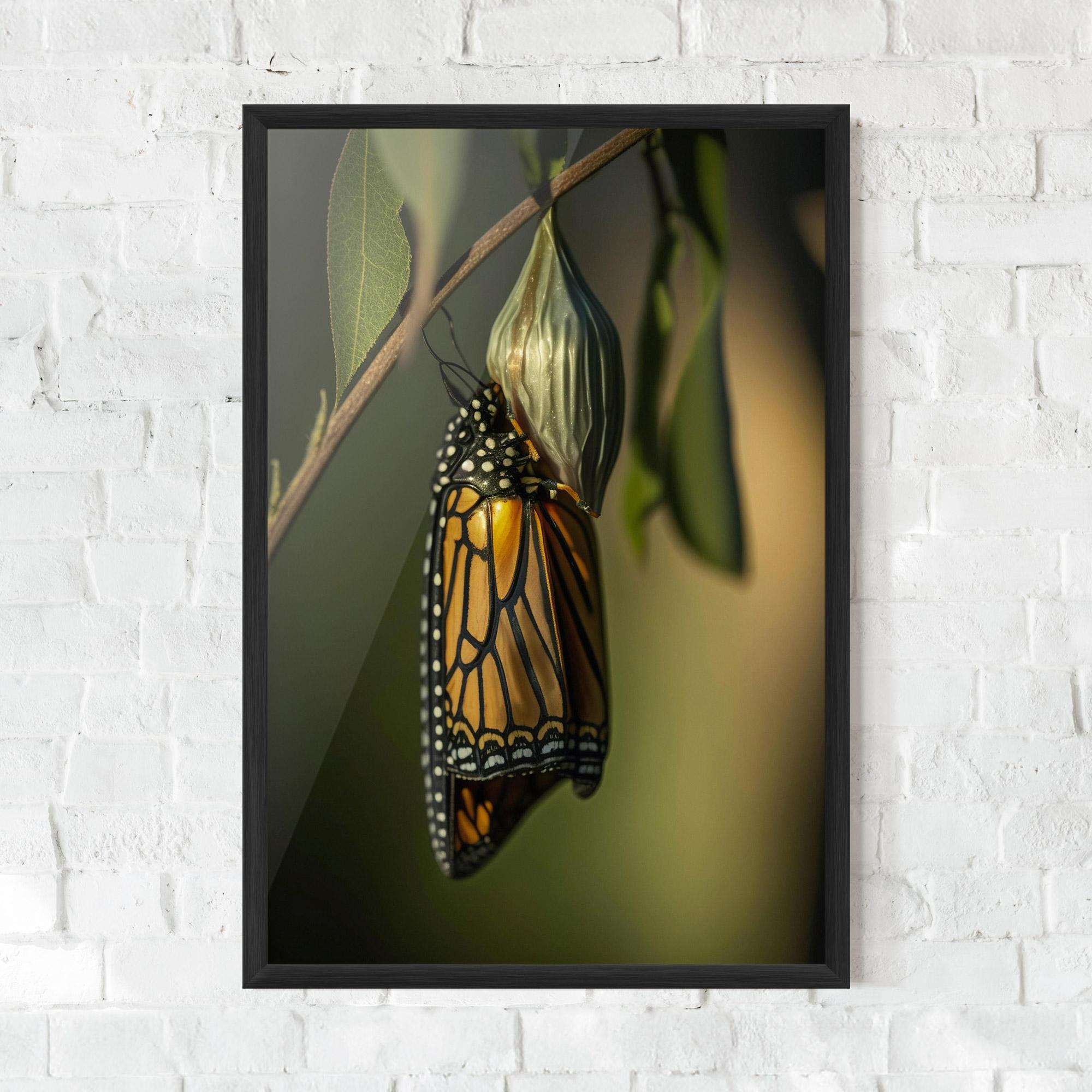Poster Înrămat Yellow Black Butterfly mockup 0