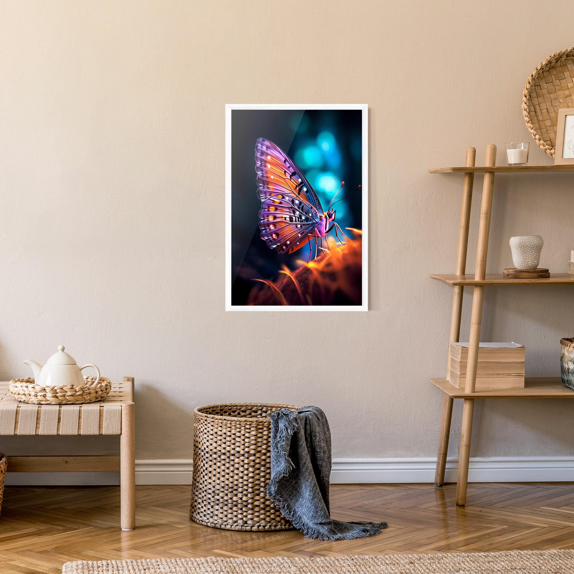 Poster Înrămat Purple Orange Butterfly mockup 9