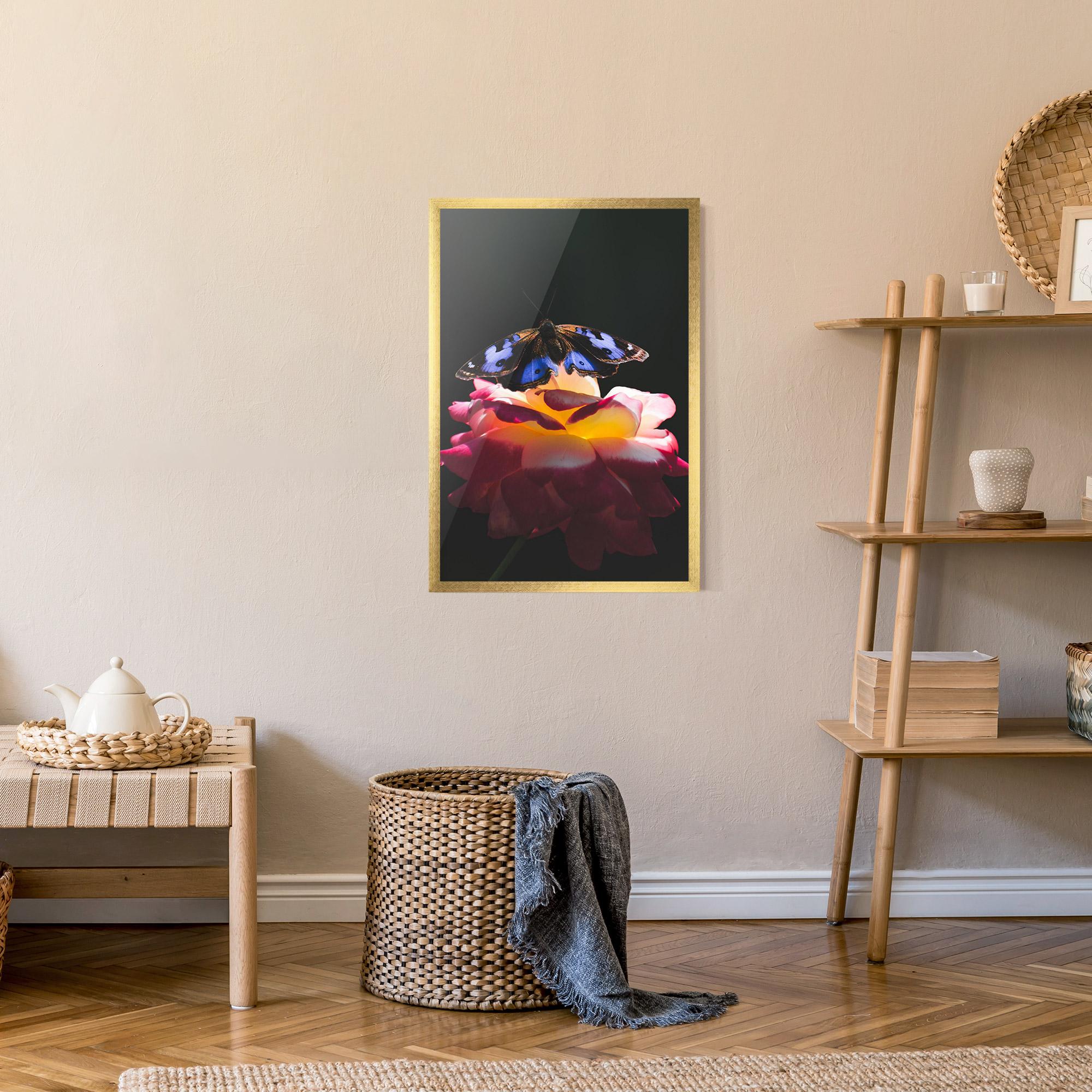 Poster Înrămat Rose Butterfly mockup 9