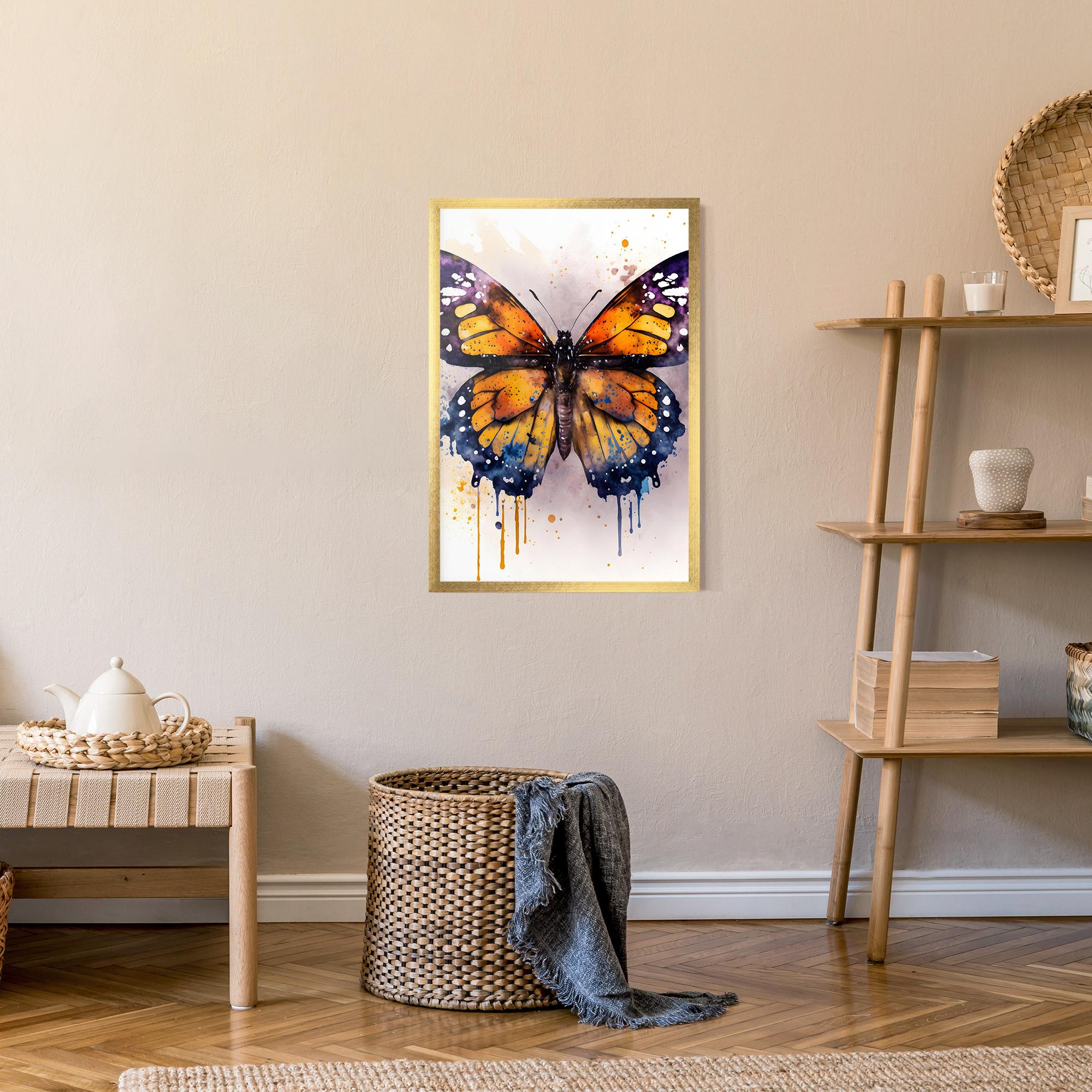 Poster Înrămat Watercolor Butterfly mockup 9