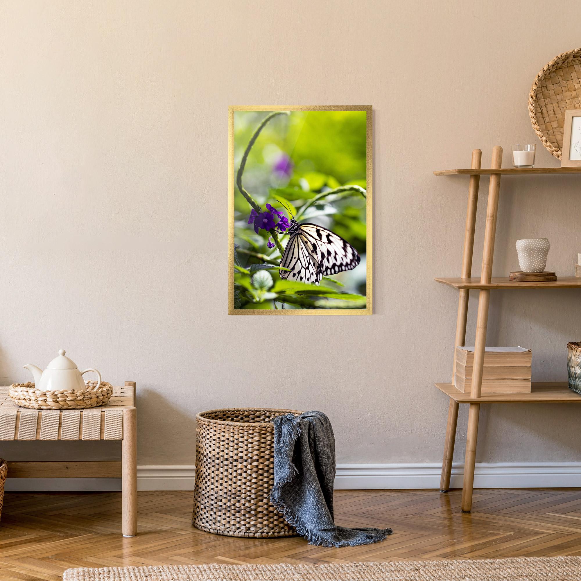 Poster Înrămat White Black Butterfly mockup 9