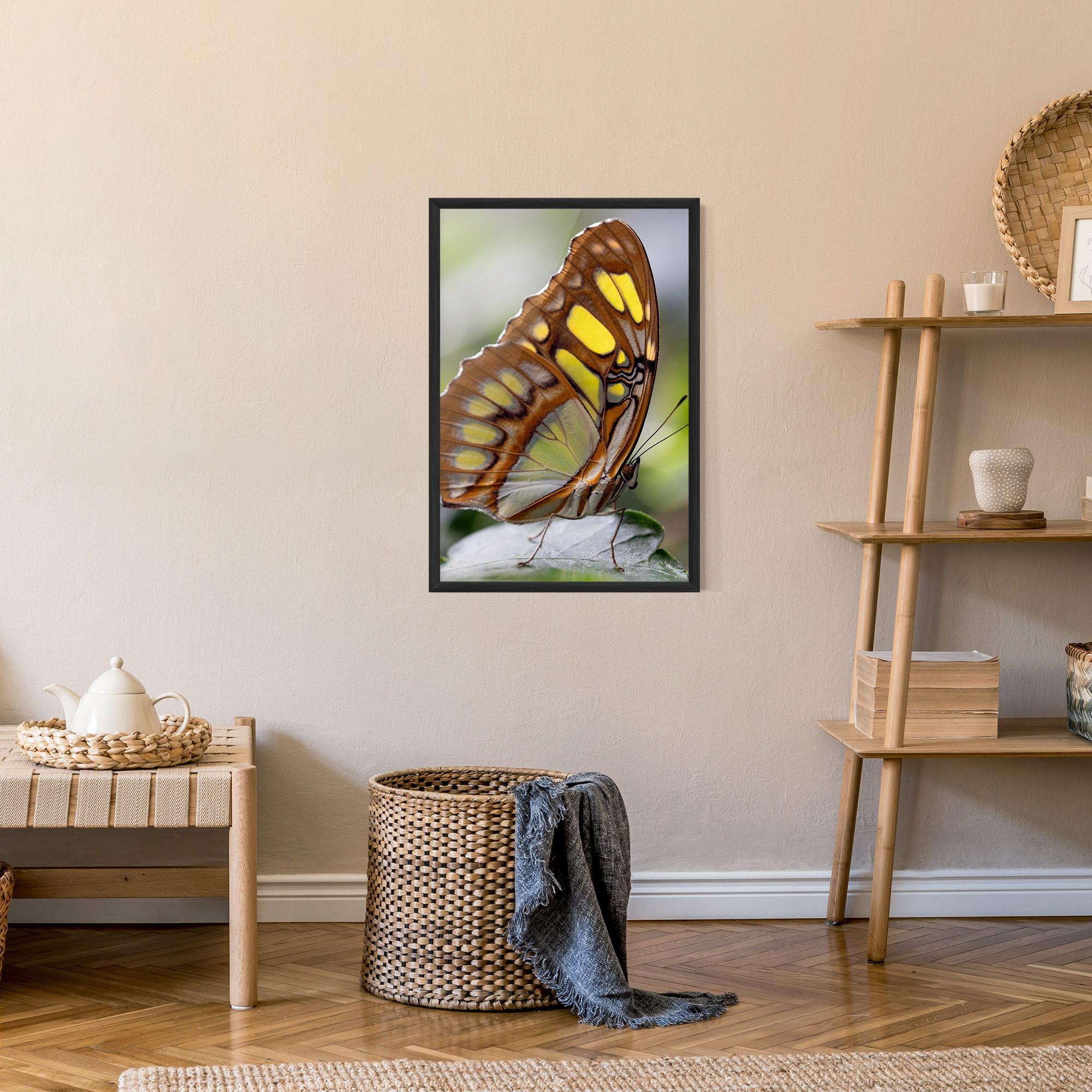 Poster Înrămat Brown Yellow Butterfly mockup 9