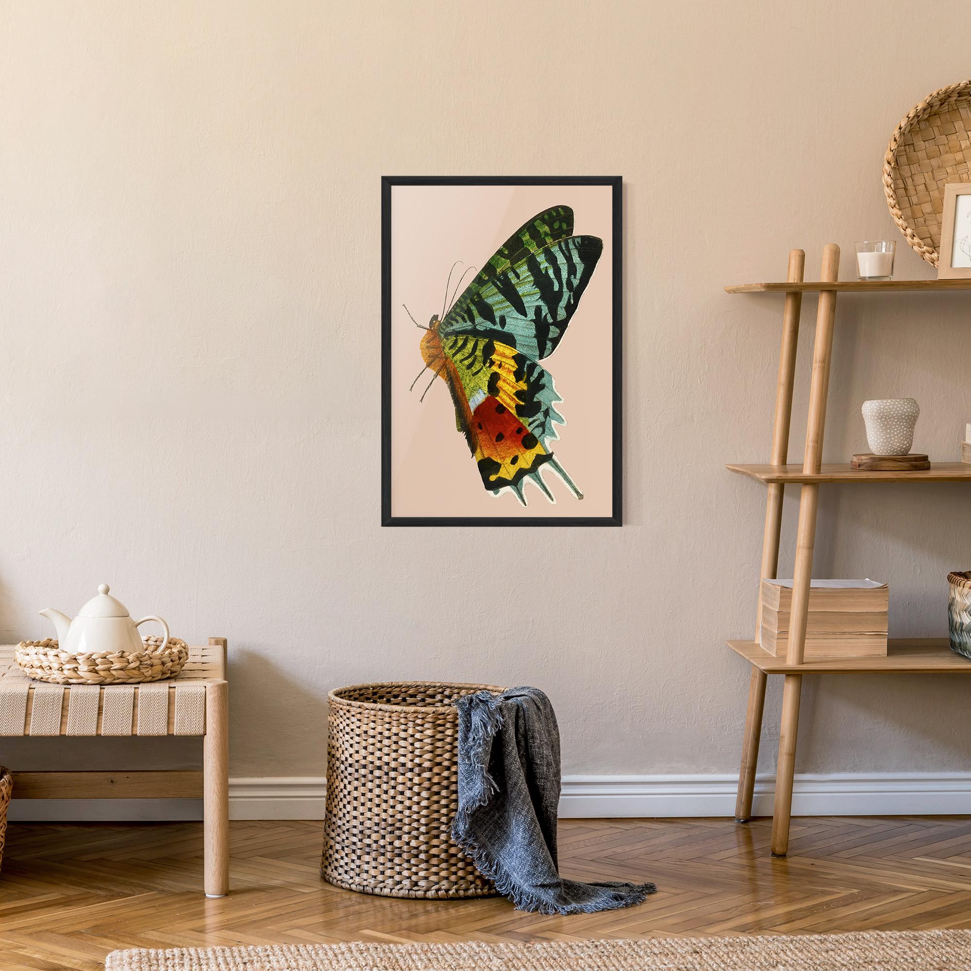 Poster Înrămat Butterfly On Pink mockup 9