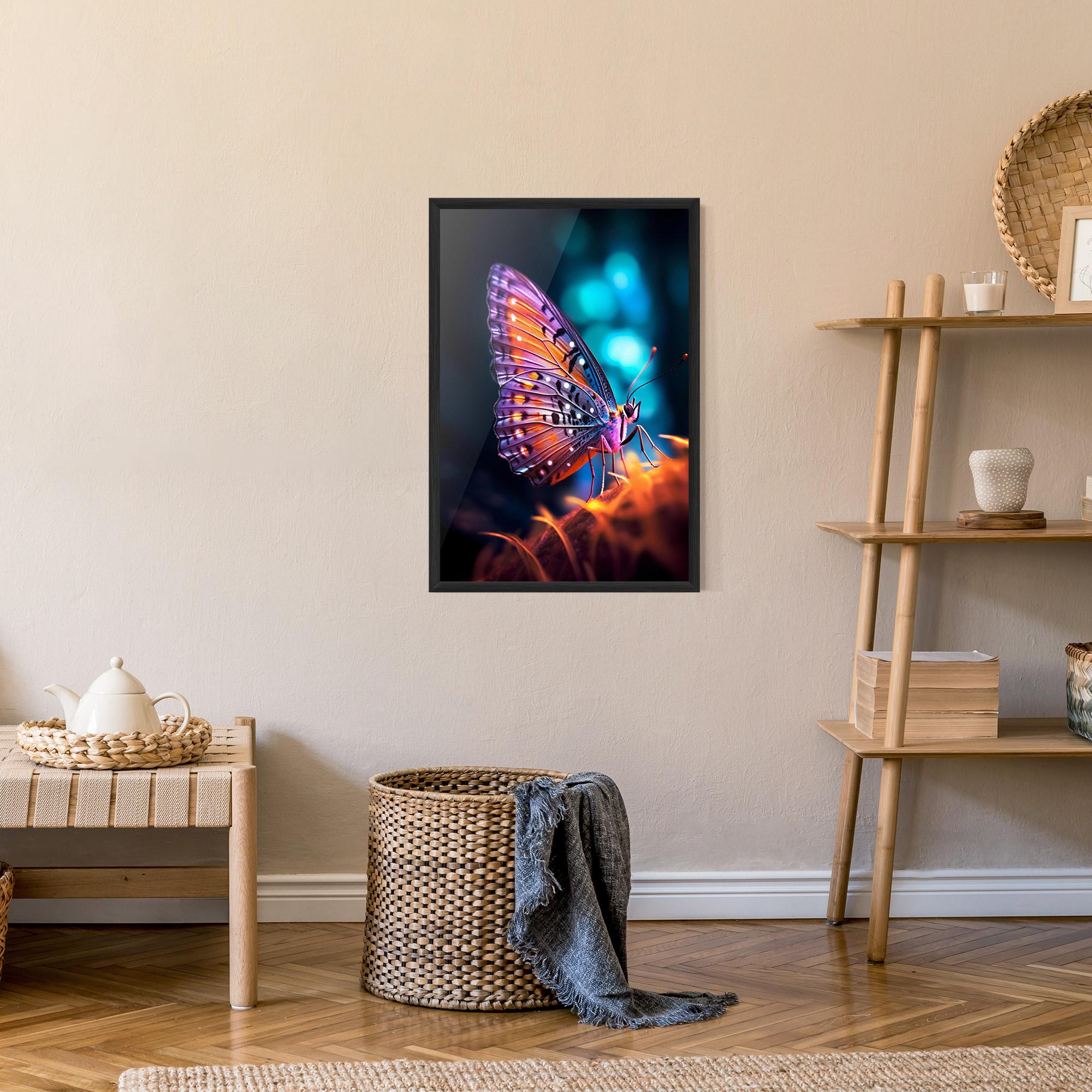 Poster Înrămat Purple Orange Butterfly mockup 9