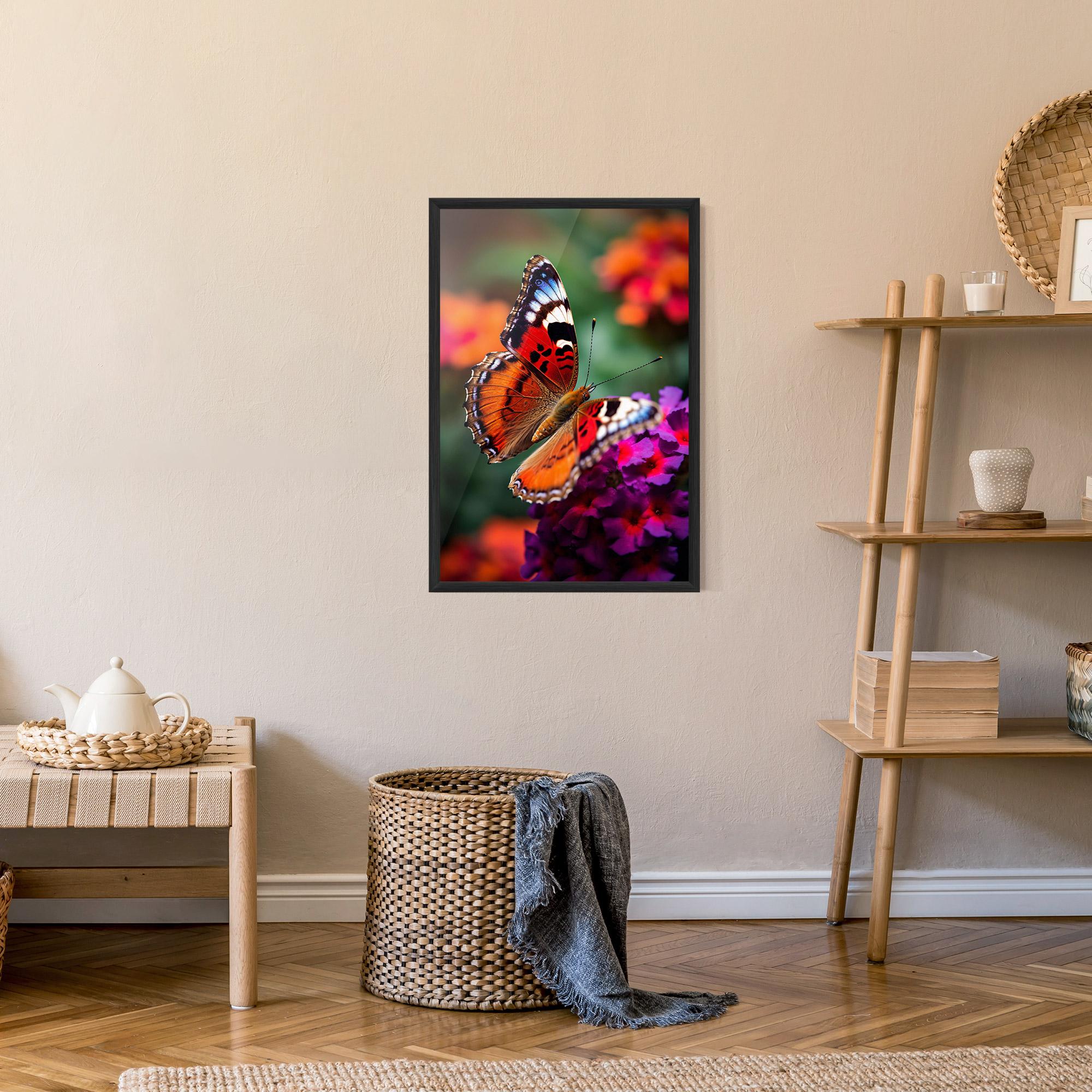 Poster Înrămat Red Blue Butterfly mockup 9