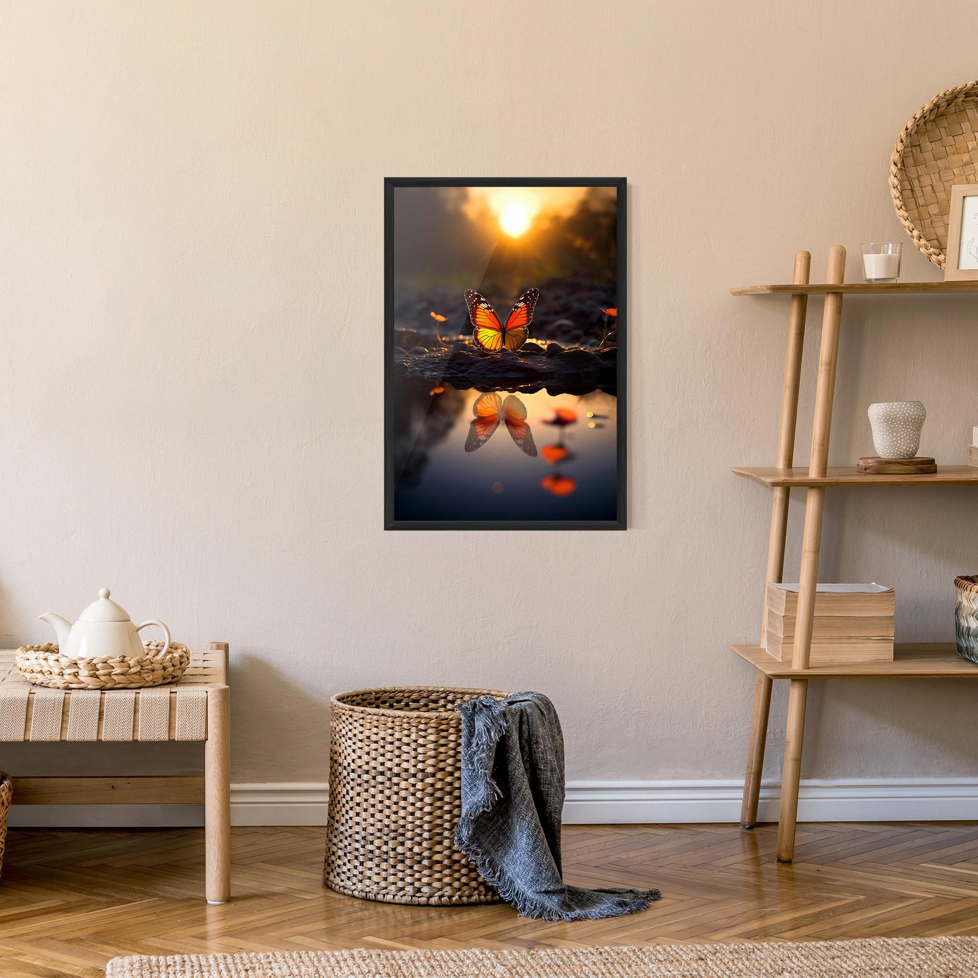 Poster Înrămat Sun Water Butterfly mockup 9