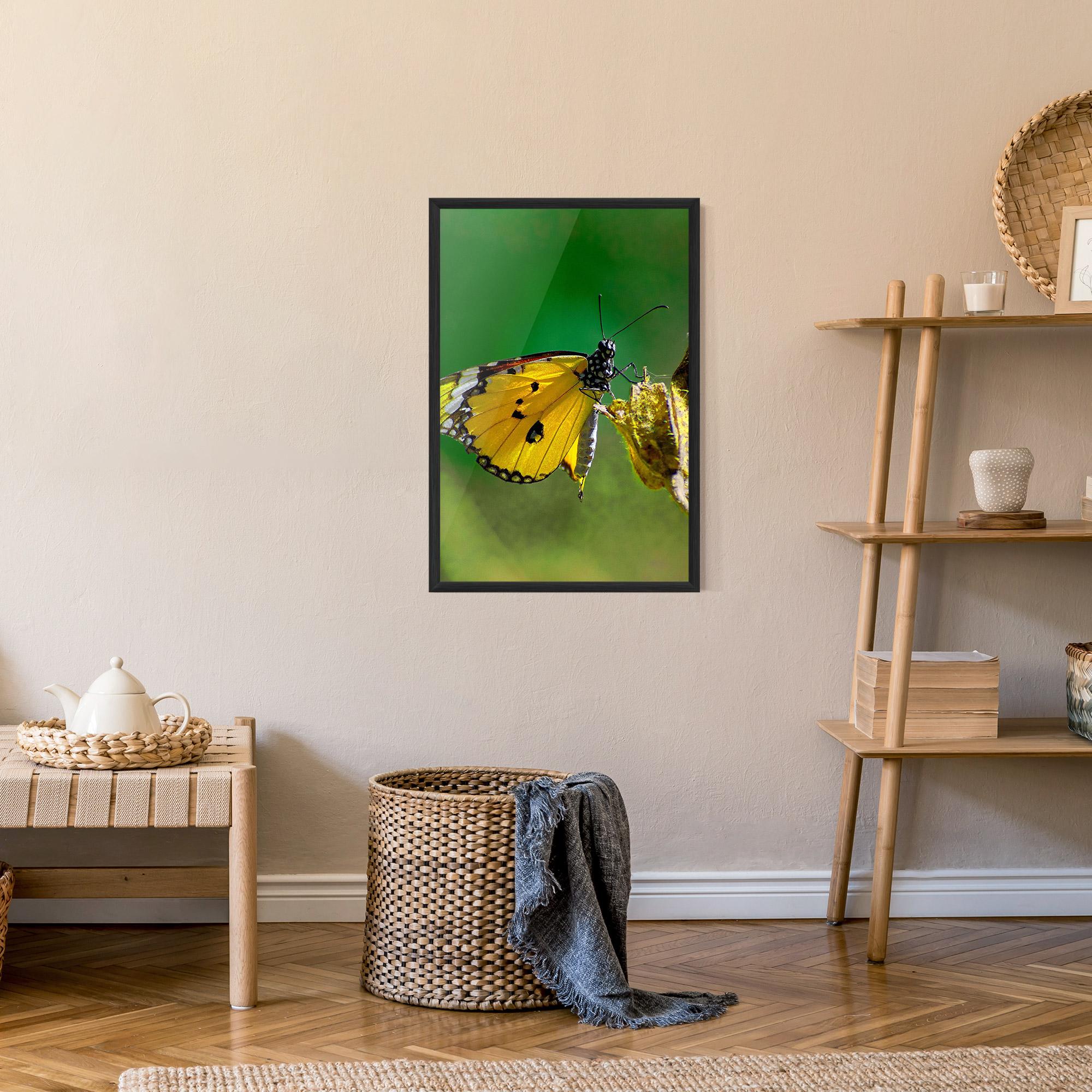 Poster Înrămat Yellow White Butterfly mockup 9