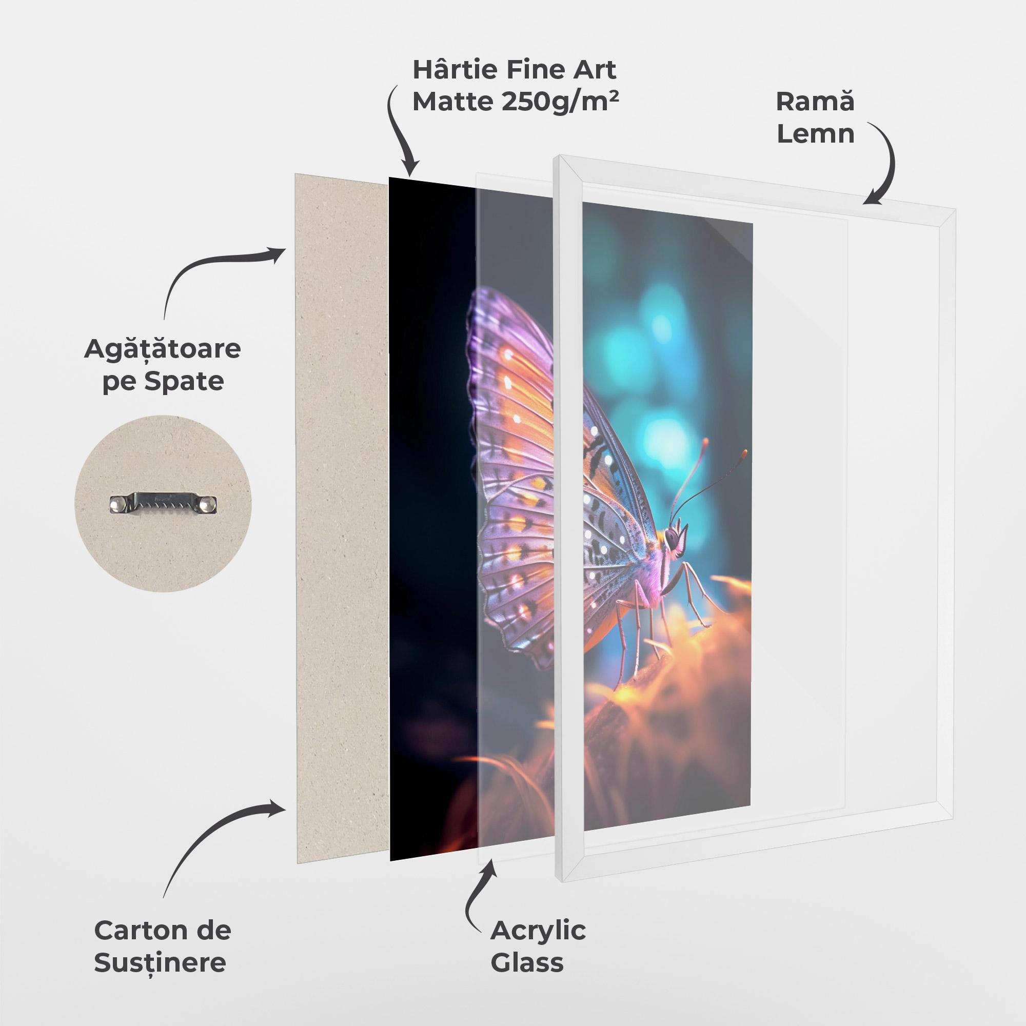 Poster Înrămat Purple Orange Butterfly mockup 1