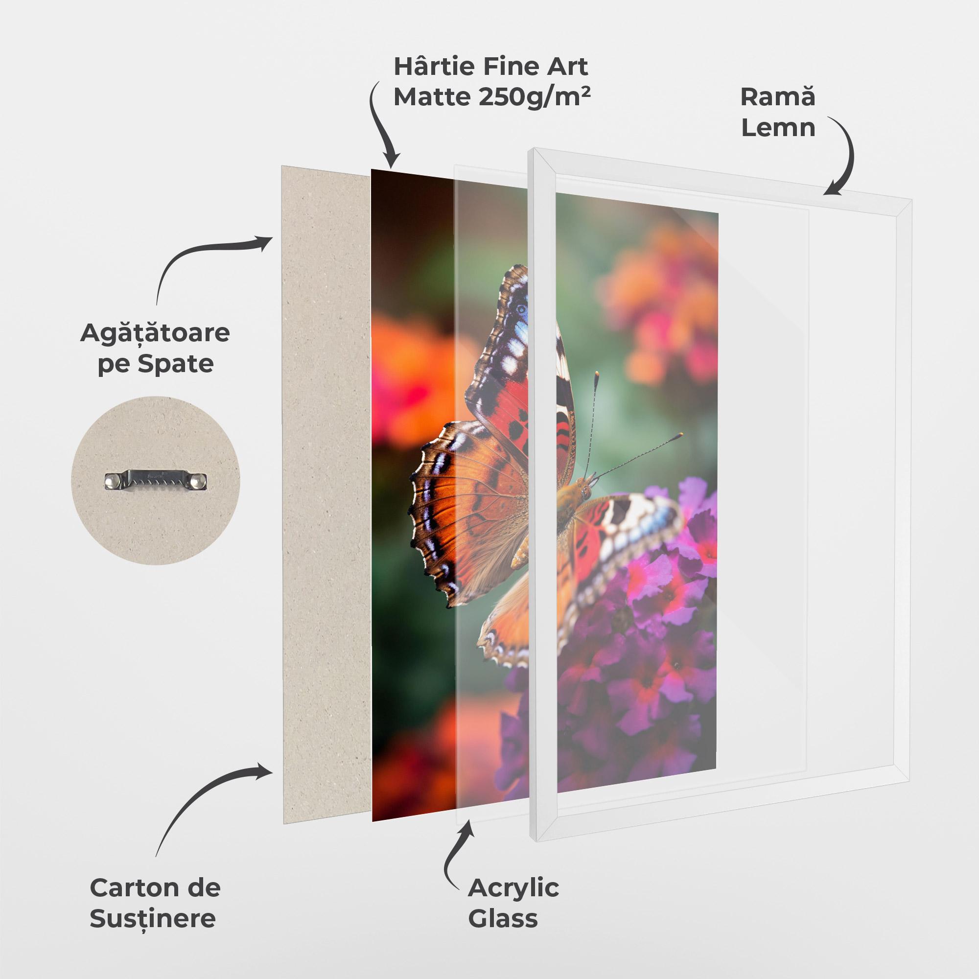 Poster Înrămat Red Blue Butterfly mockup 1