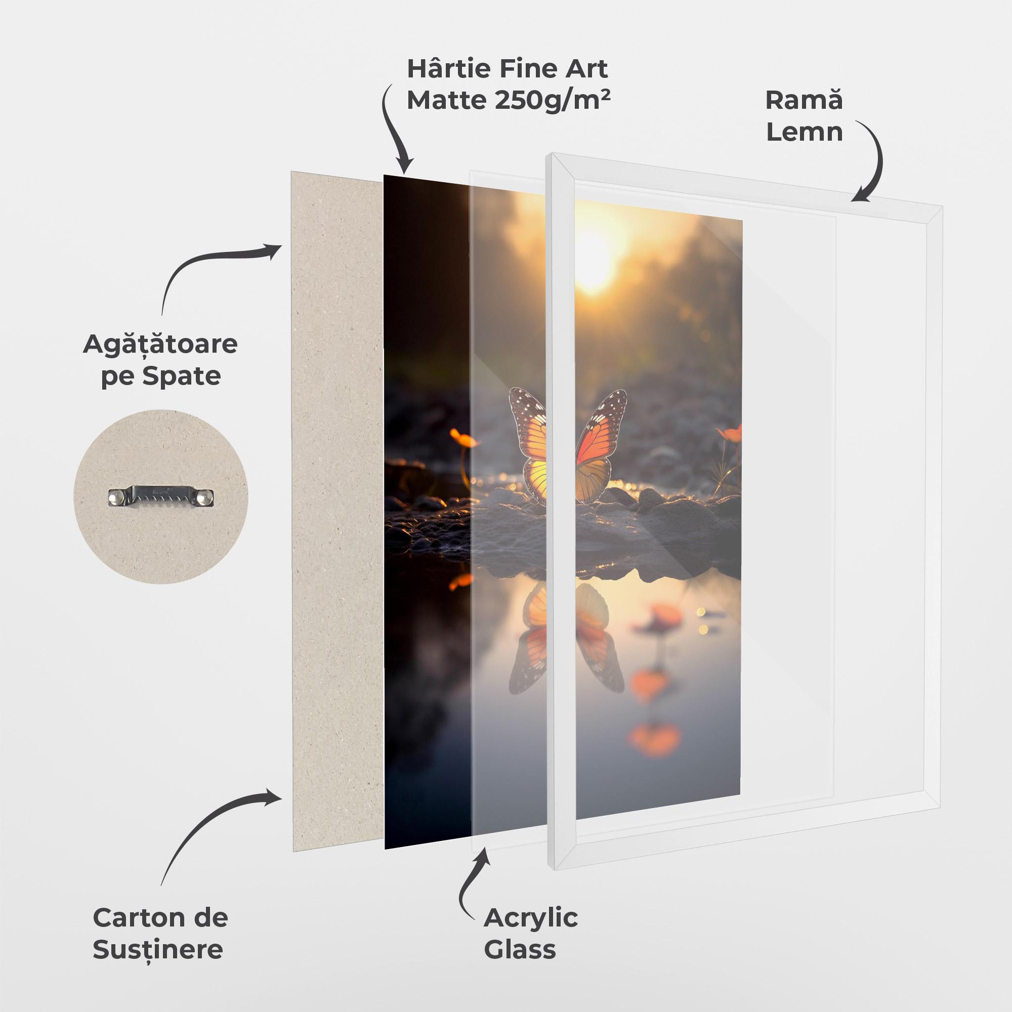 Poster Înrămat Sun Water Butterfly mockup 1