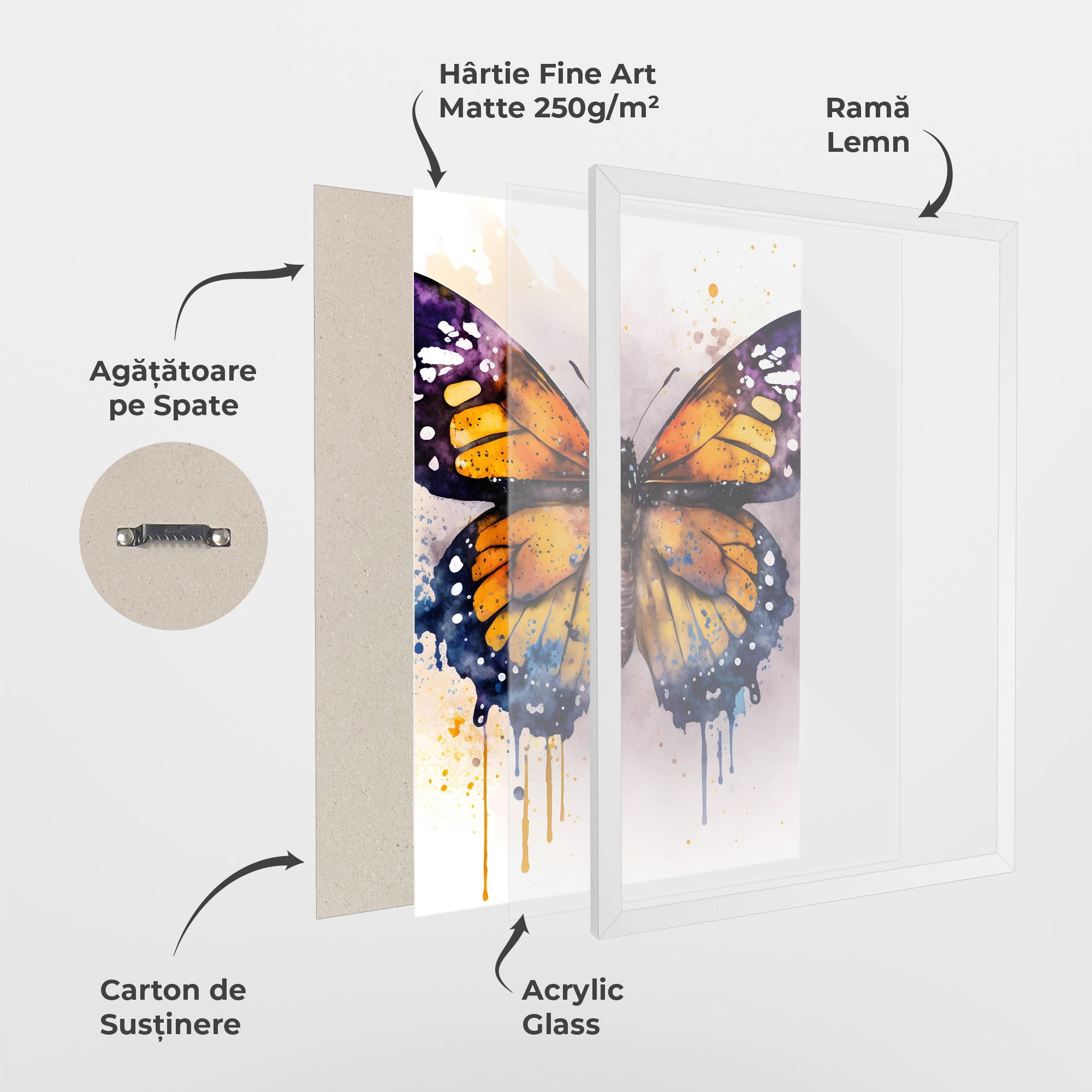 Poster Înrămat Watercolor Butterfly mockup 1