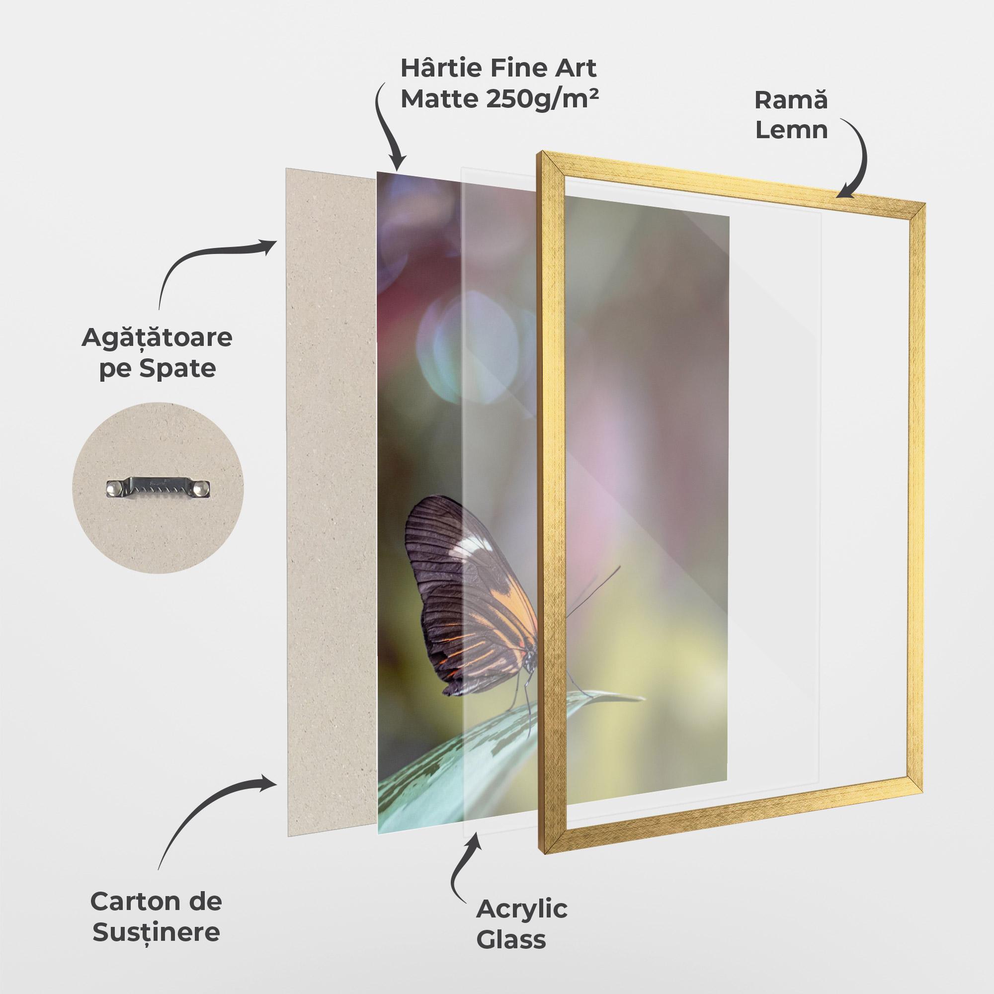 Poster Înrămat Dark Purple Butterfly mockup 1