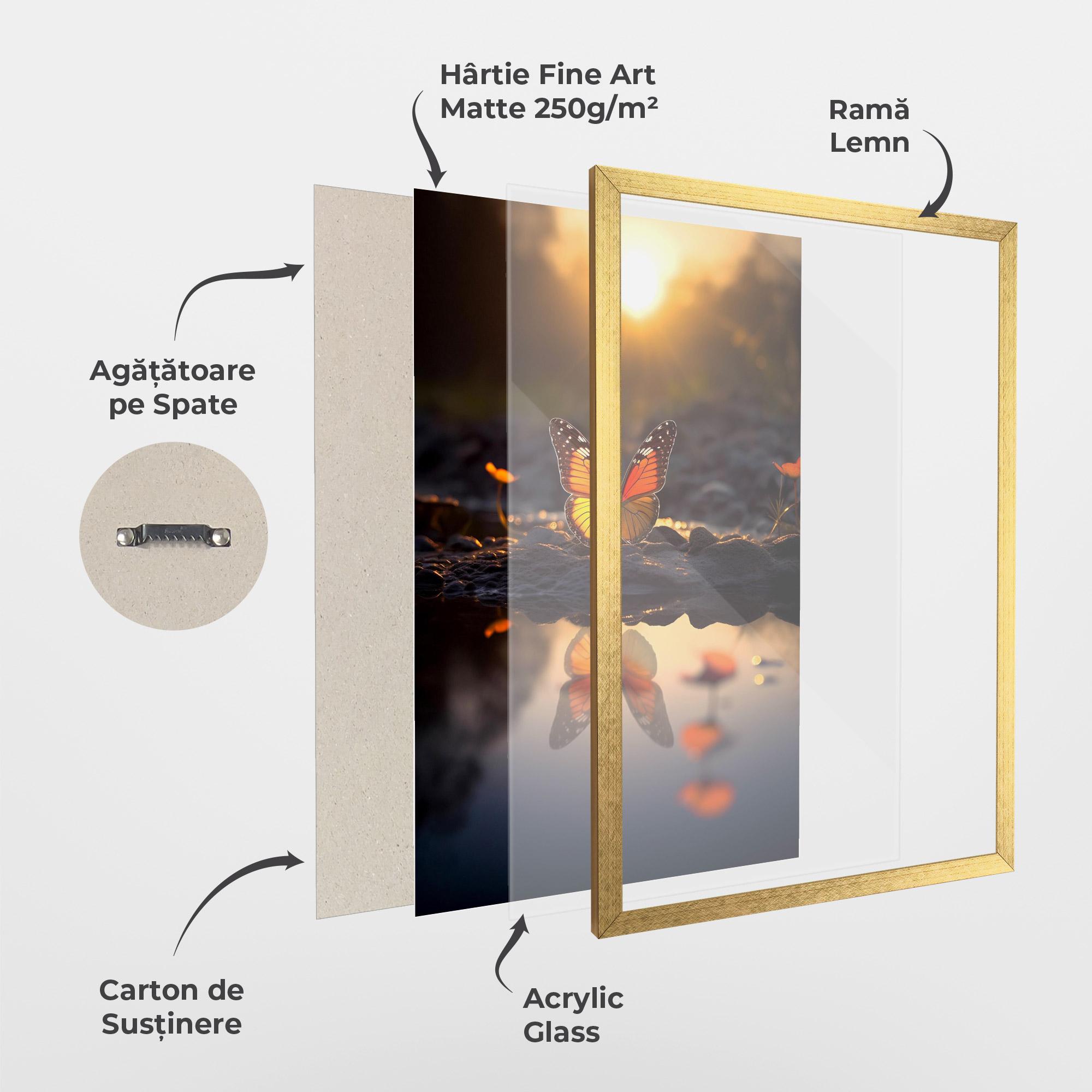Poster Înrămat Sun Water Butterfly mockup 1