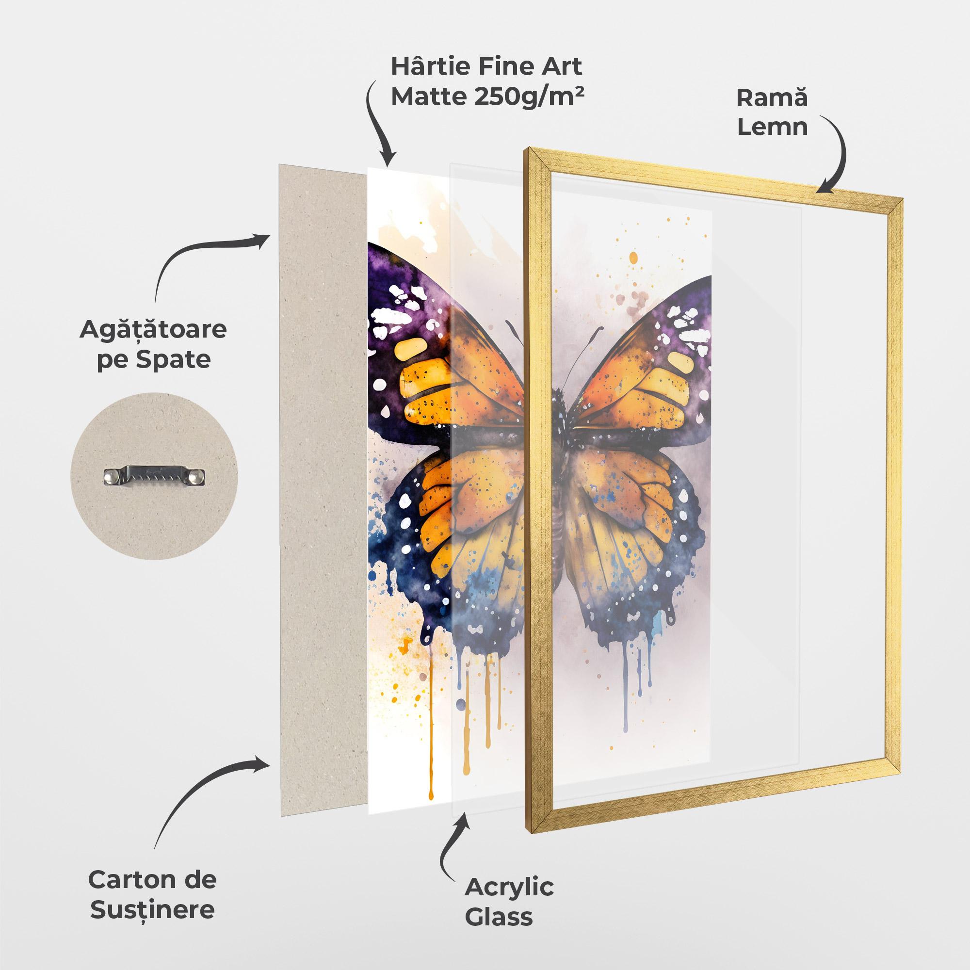 Poster Înrămat Watercolor Butterfly mockup 1