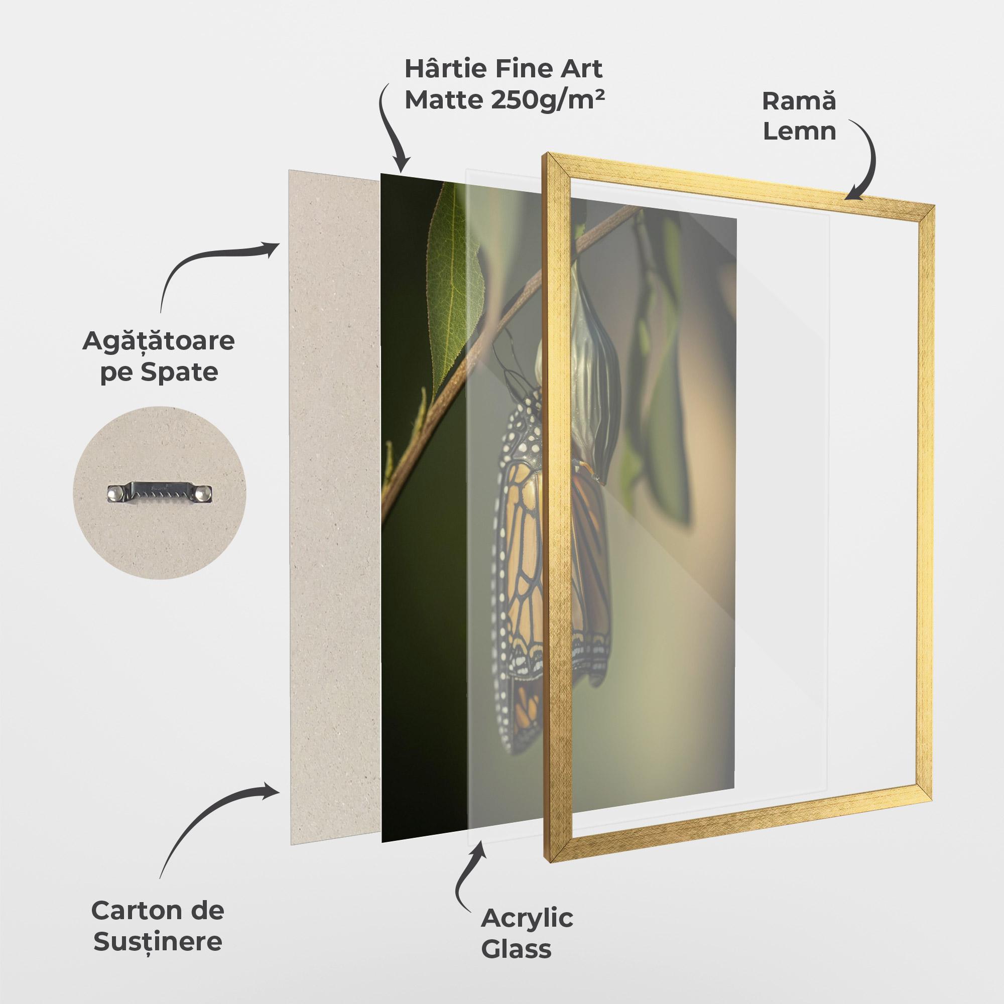 Poster Înrămat Yellow Black Butterfly mockup 1