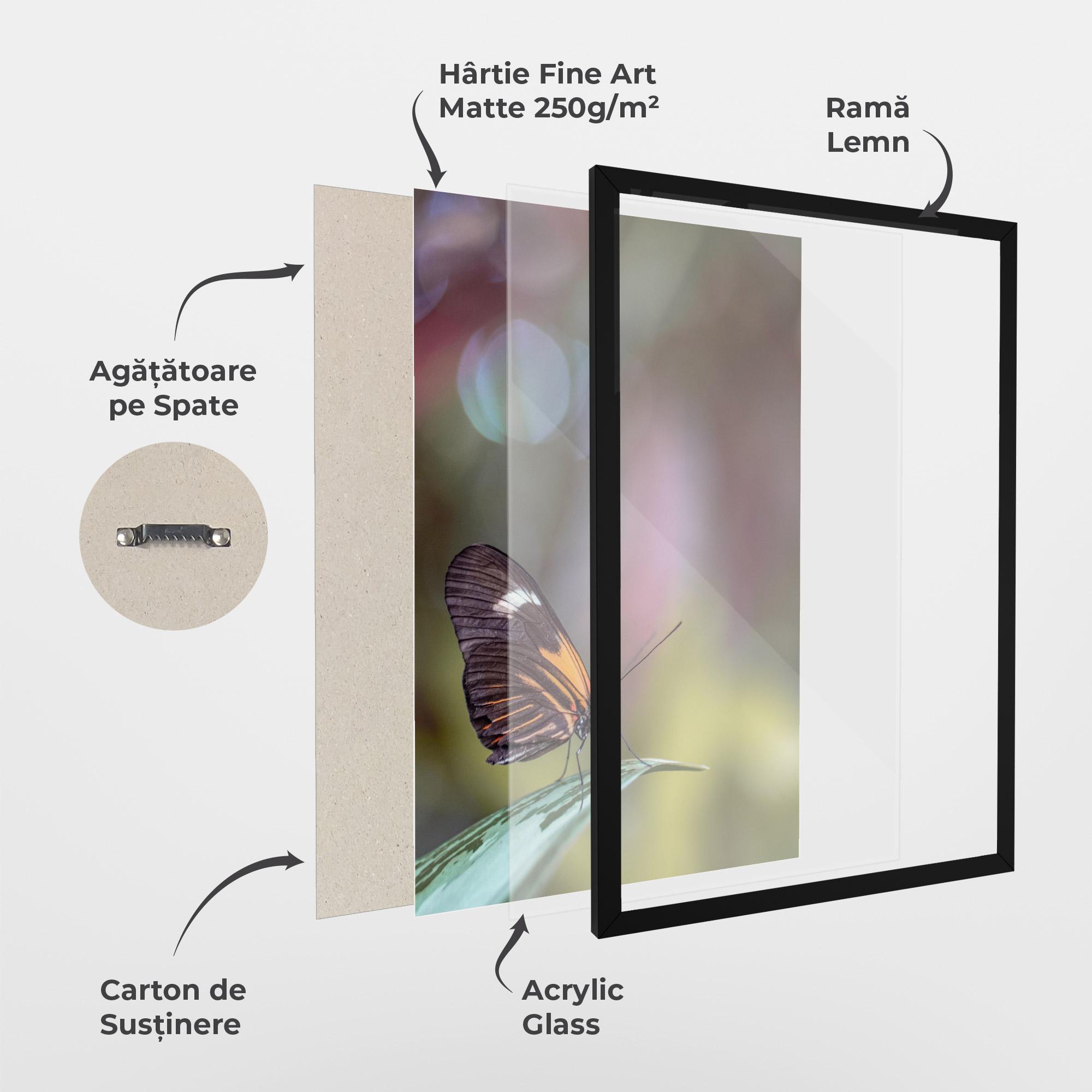 Poster Înrămat Dark Purple Butterfly mockup 1