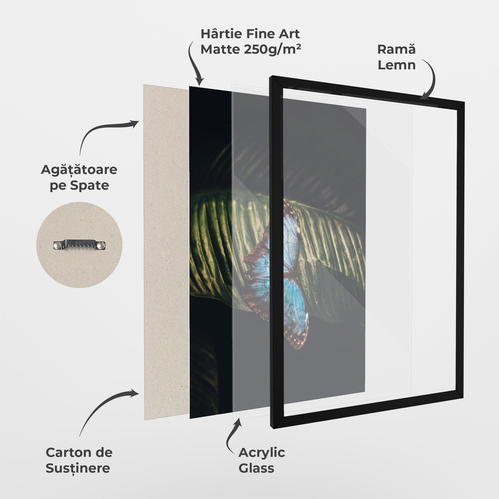 Poster Înrămat Light Blue Butterfly mockup 1