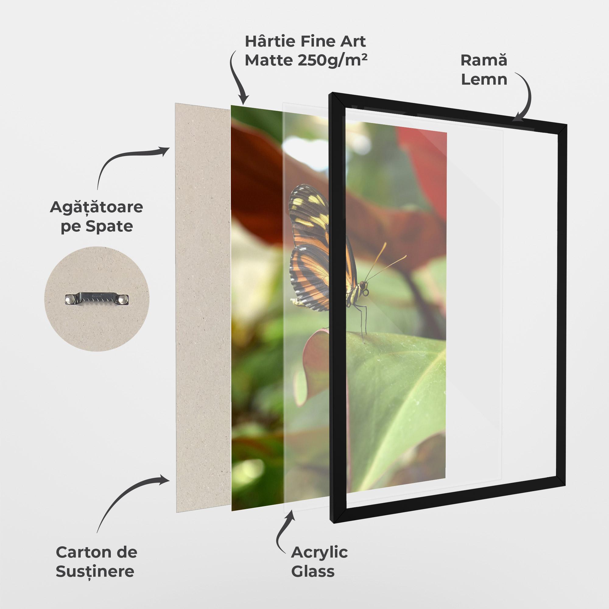 Poster Înrămat Orange Yellow Butterfly mockup 1