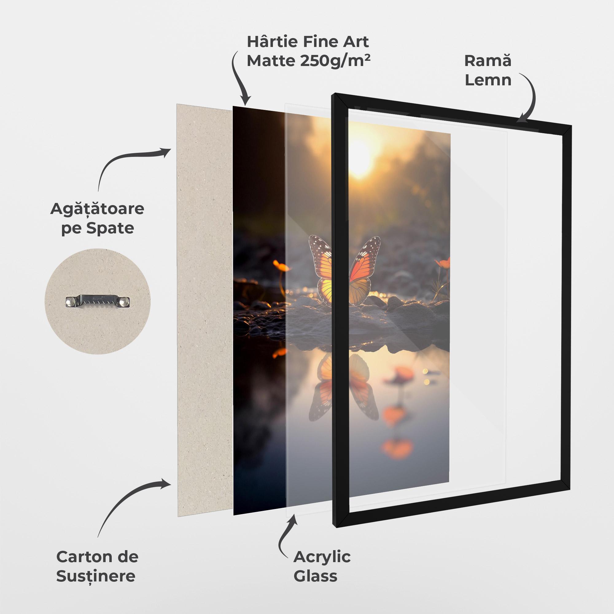 Poster Înrămat Sun Water Butterfly mockup 1