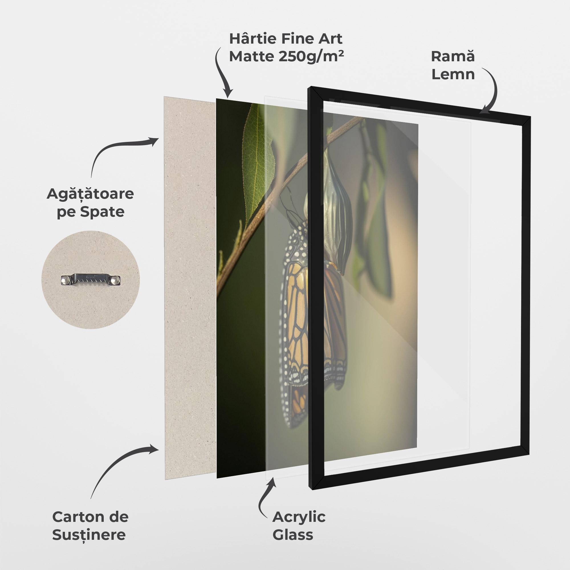 Poster Înrămat Yellow Black Butterfly mockup 1