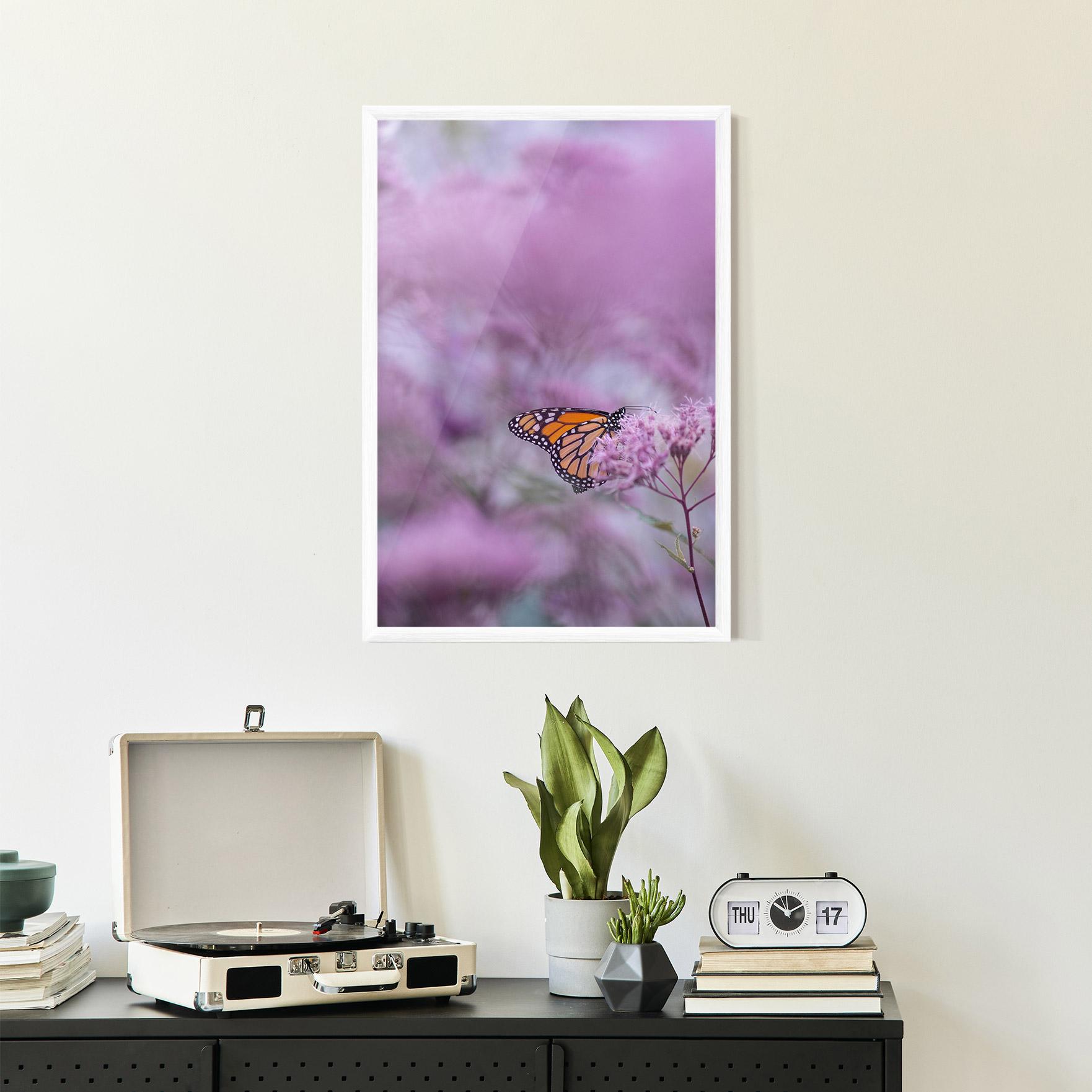 Poster Înrămat Purple Flower Butterfly mockup 2