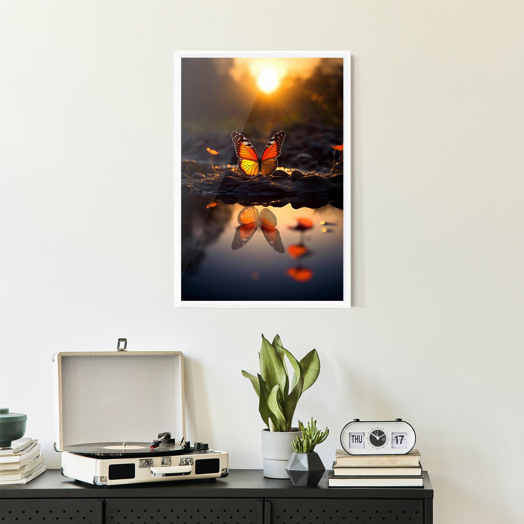 Poster Înrămat Sun Water Butterfly mockup 2