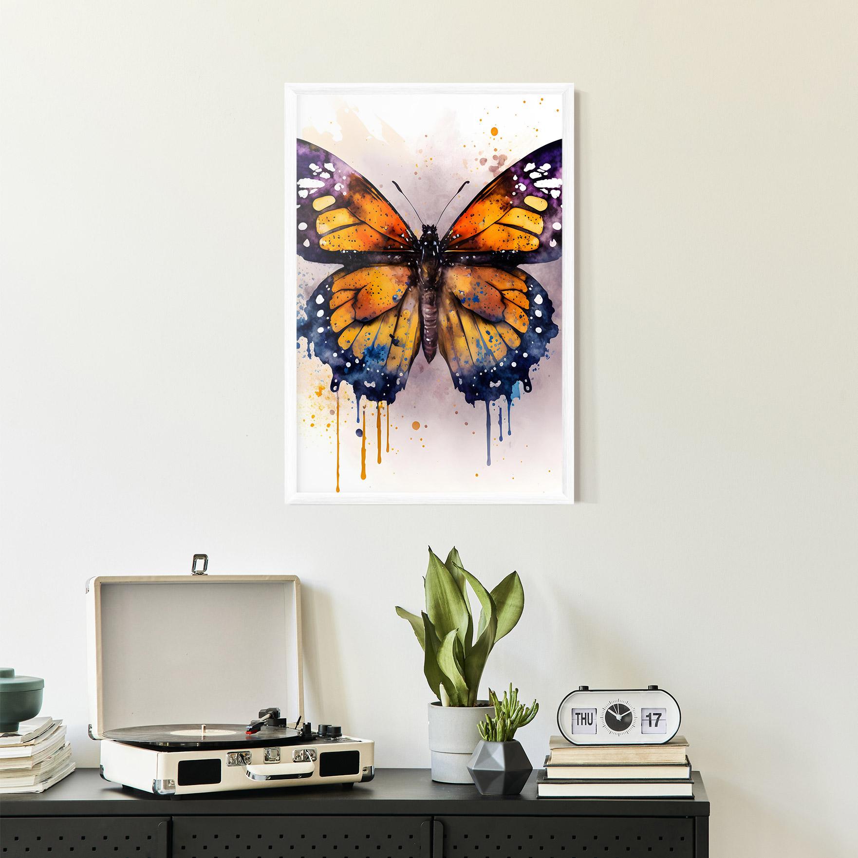 Poster Înrămat Watercolor Butterfly mockup 2